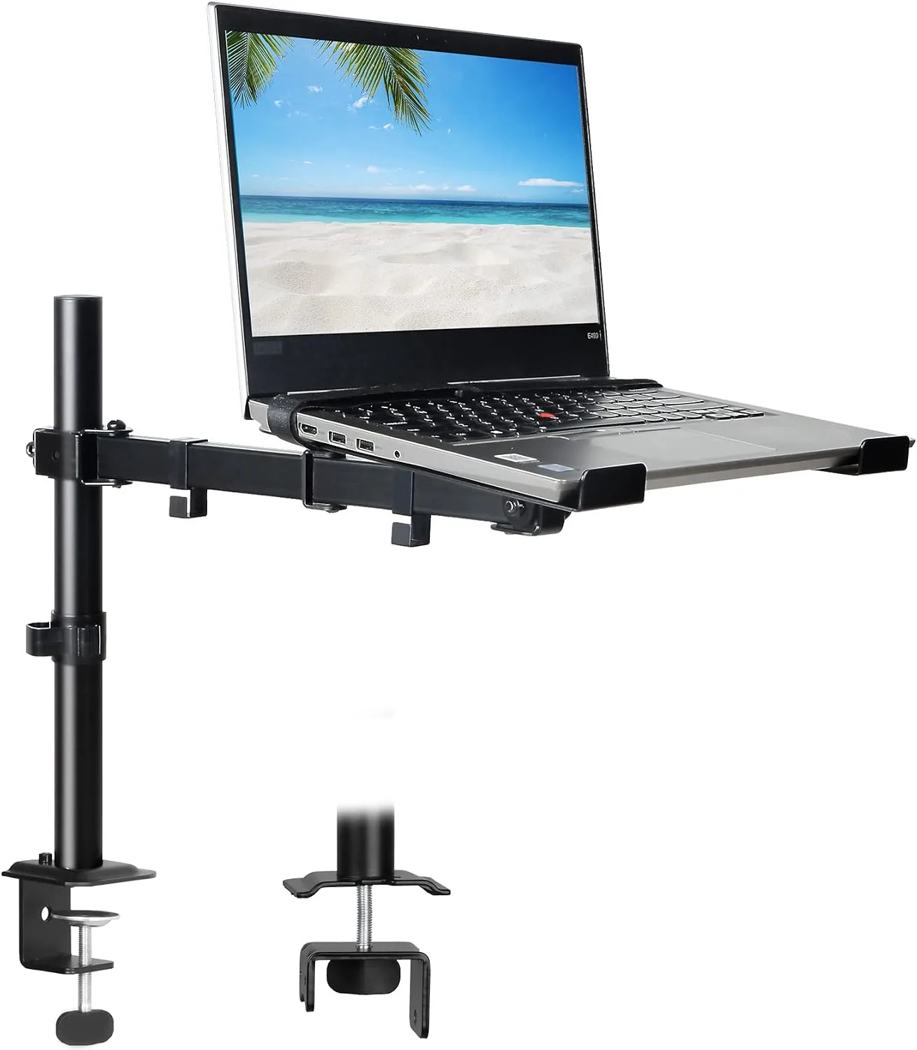 Base para laptop y monitor Upgravity negra para notebook de 17" o monitor de 14" a 32"