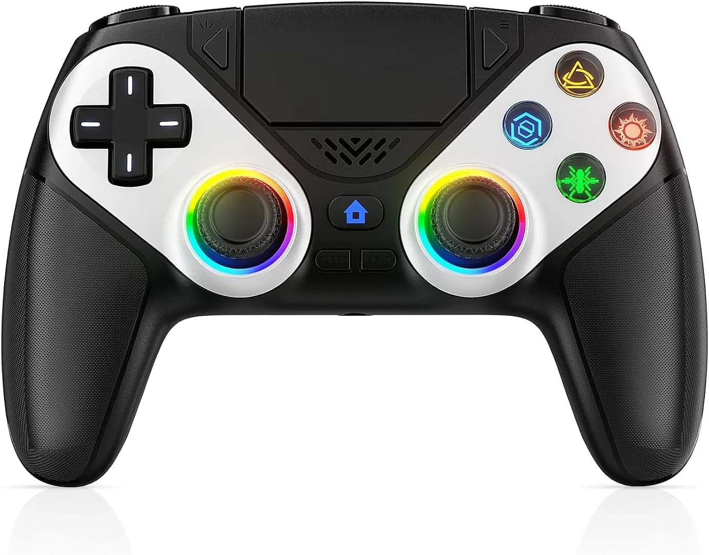 Mando inalámbrico Dinosoo RGB para PS5 y PC Bluetooth con Turbo y Vibración Dinámica 1000mAh Naranja