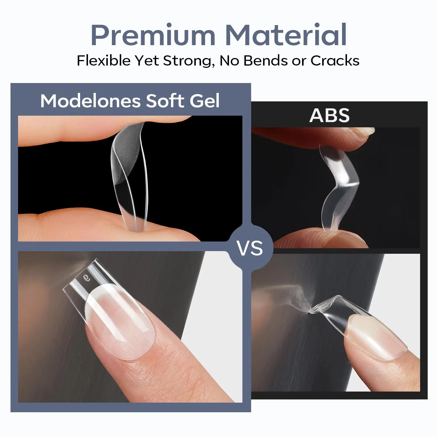 Modelones Short Straight Square Nail Tips 360pcs Clear Fake Press On Nails