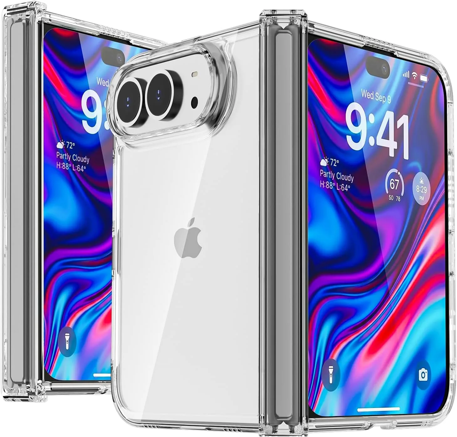 AICase for iPhone Duo Case Fold Clear with Full Hinge Protection