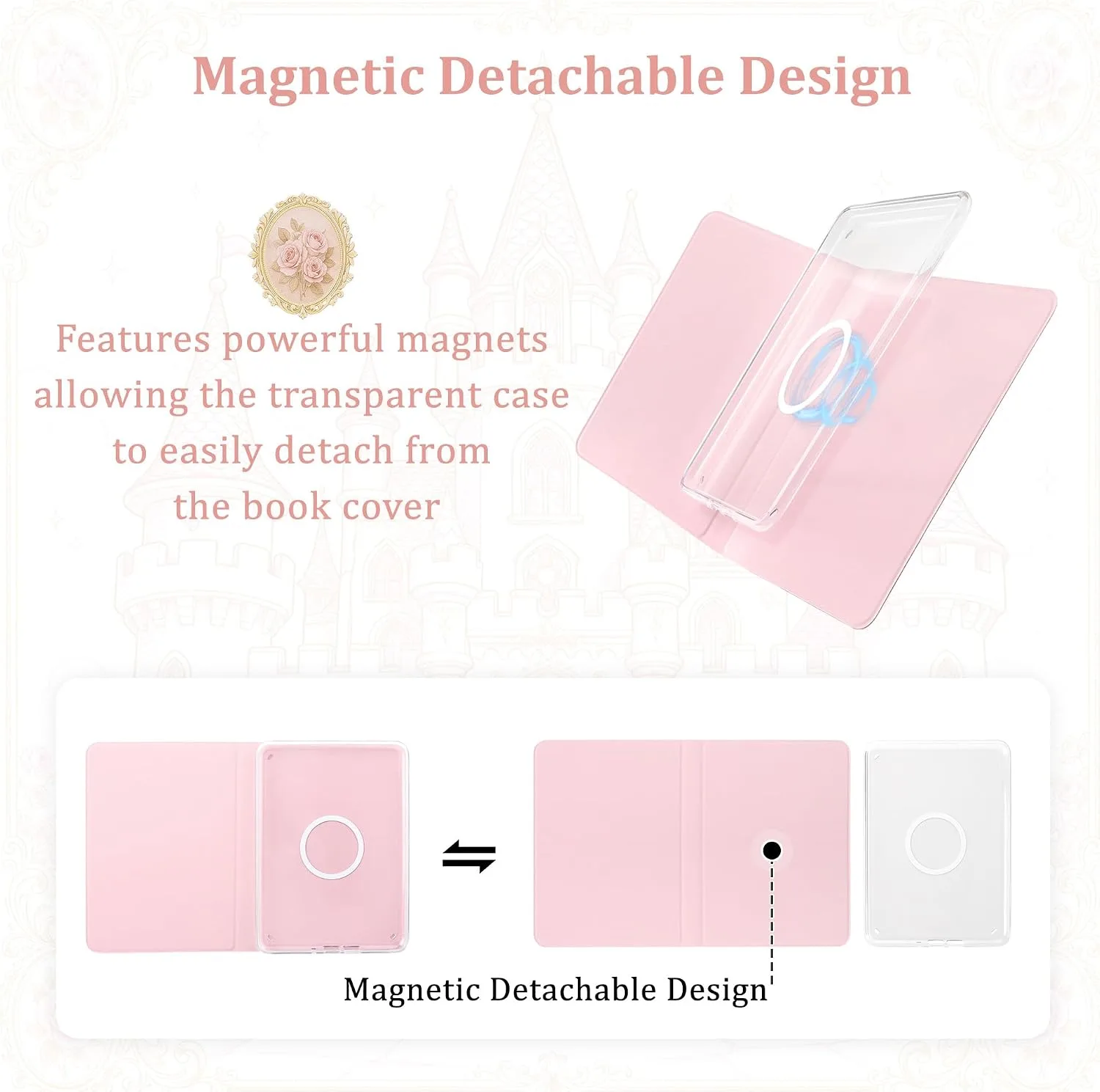 Magnetic Book Cover Case for 7'' Kindle Paperwhite & Colorsoft