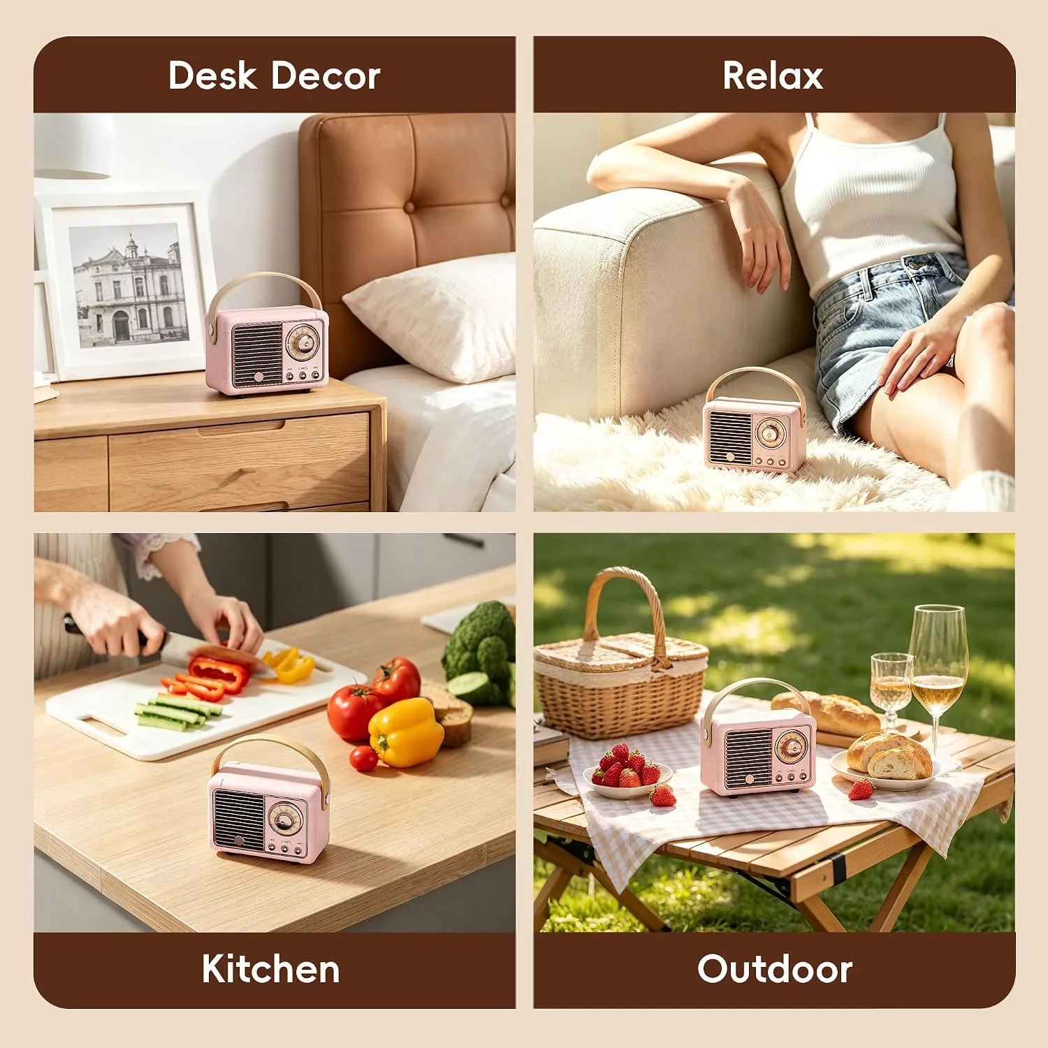 Baolira Retro Bluetooth Speaker, Gifts for Teen Girls, Cute Room Decor