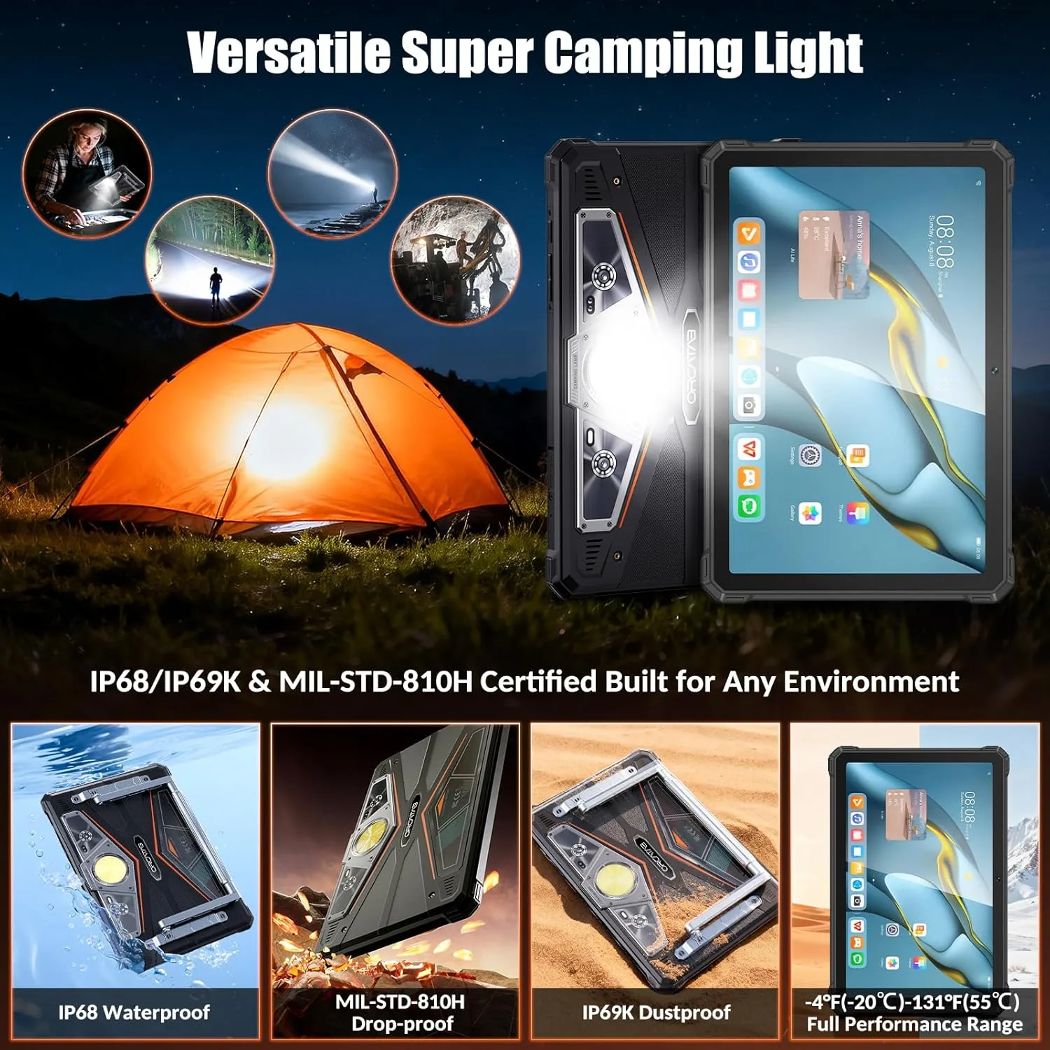 WT1 Pro 5G 11" 120Hz Rugged Tablet-Android 16 Waterproof Gemini AI Tablet