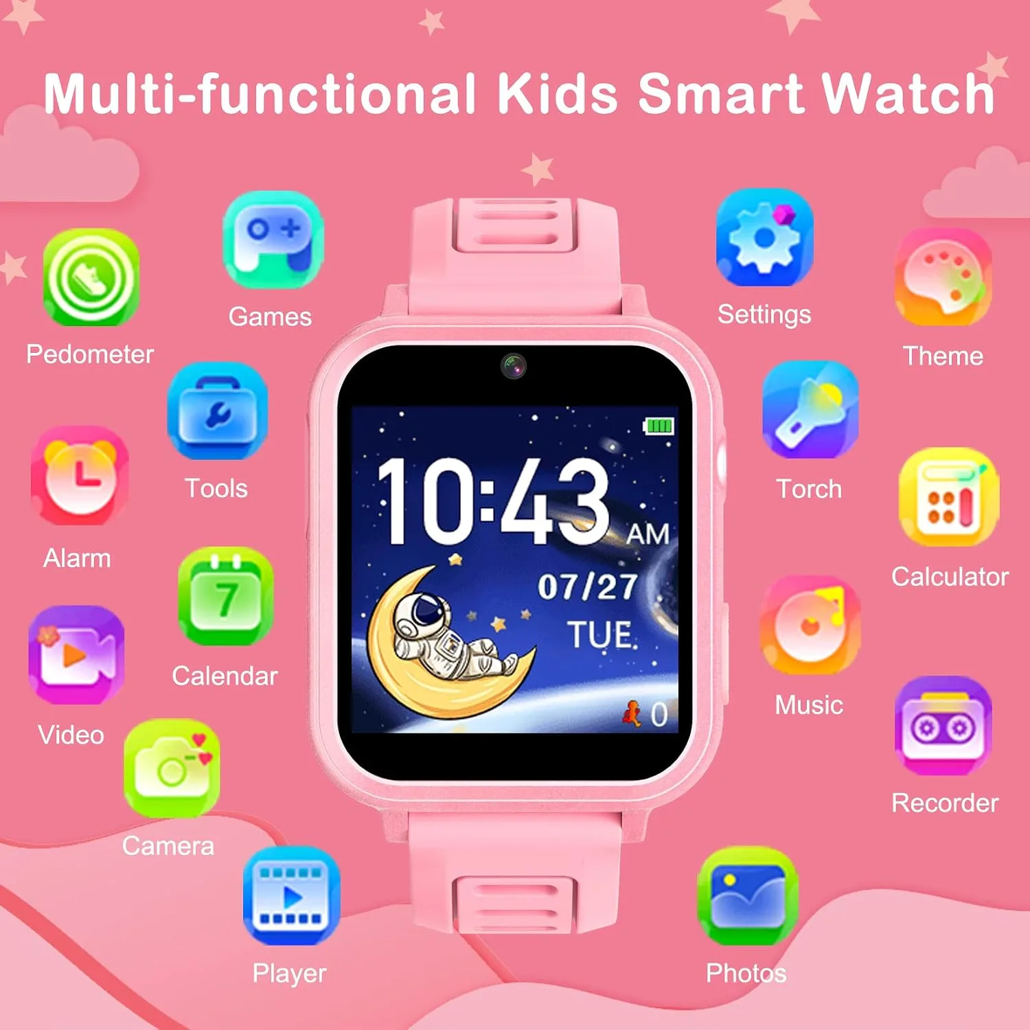 Smart Watch for Kids, Toddler Watch Toys with 39 Games Camera Video Music