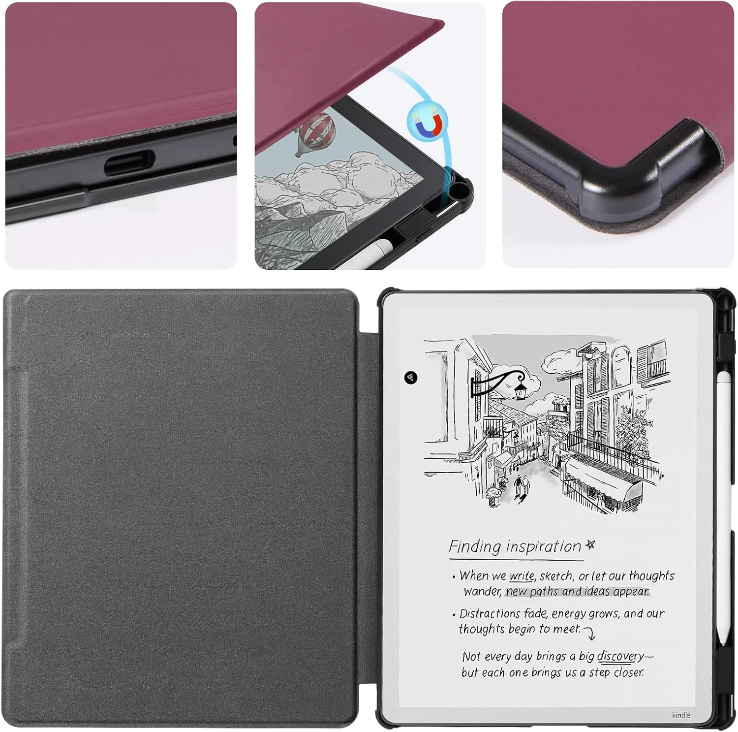 CoBak Case for 11" Kindle Scribe 3rd Generation 2025, Kindle Scribe Colorsoft - All New PU Leather Cover with Auto Sleep Wake, Pen Holder for Scribe 11" 2025 Released