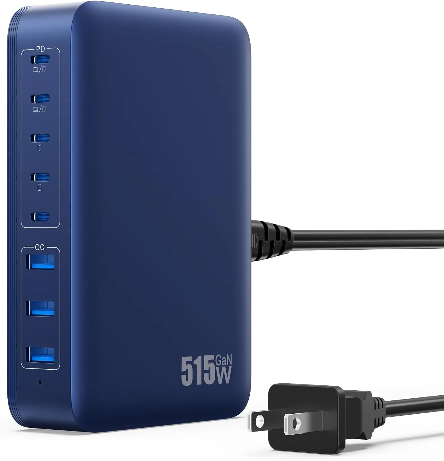 USB C Charger Block 515W[2025 Upgraded] GaN IV 8 Port Fast Charging Station Hub,Dual PD 100W USB C Laptop Charger Compatible with MacBook Pro/Air,iPad,iPhone 16/15,Galaxy S23/S24 Steam Deck Dell XPS