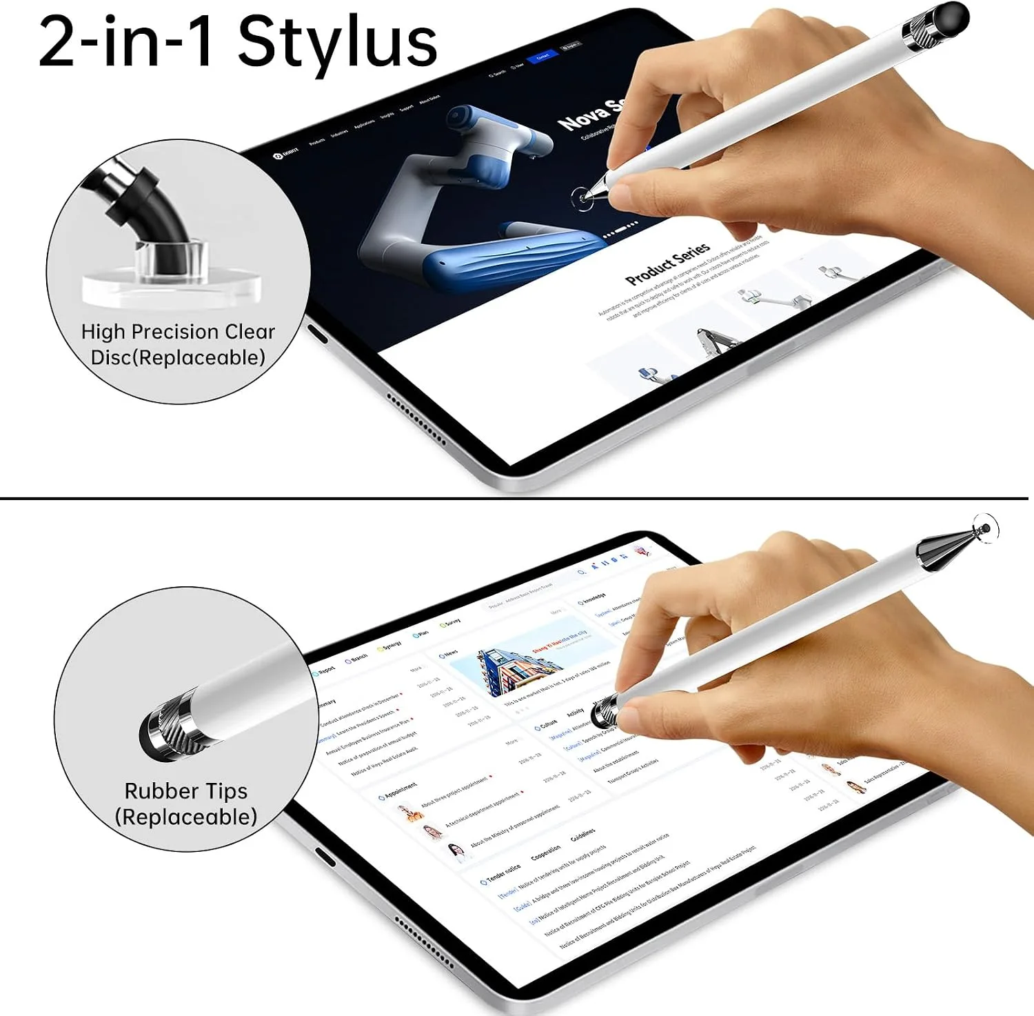 Bopomofo Stylus(5 Pcs),2-in-1 Stylus Pen for Touchscreen,Capacitive Stylus