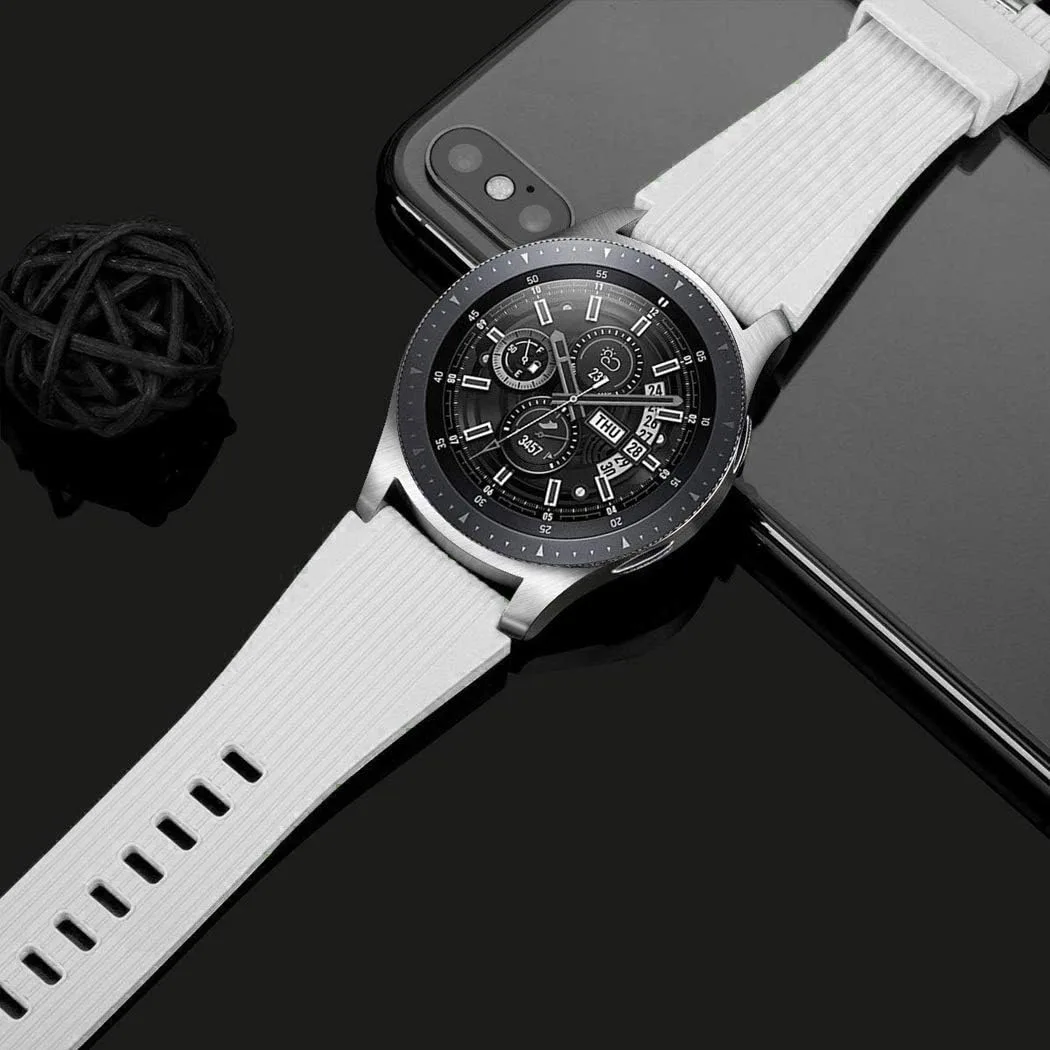 HSWAI Compatible with Samsung Galaxy Watch 46mm Bands/Gear S3 Frontier, Classic Watch Bands/Galaxy Watch 3 Bands 45mm, 22mm Soft Silicone Bands Bracelet Sports Strap for Men & Women.