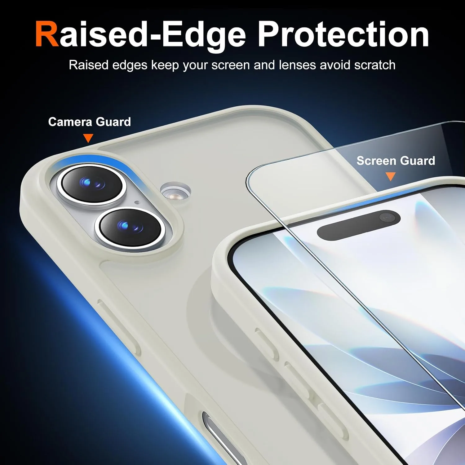 Temdan for iPhone 17 Case with Screen Protector Beige