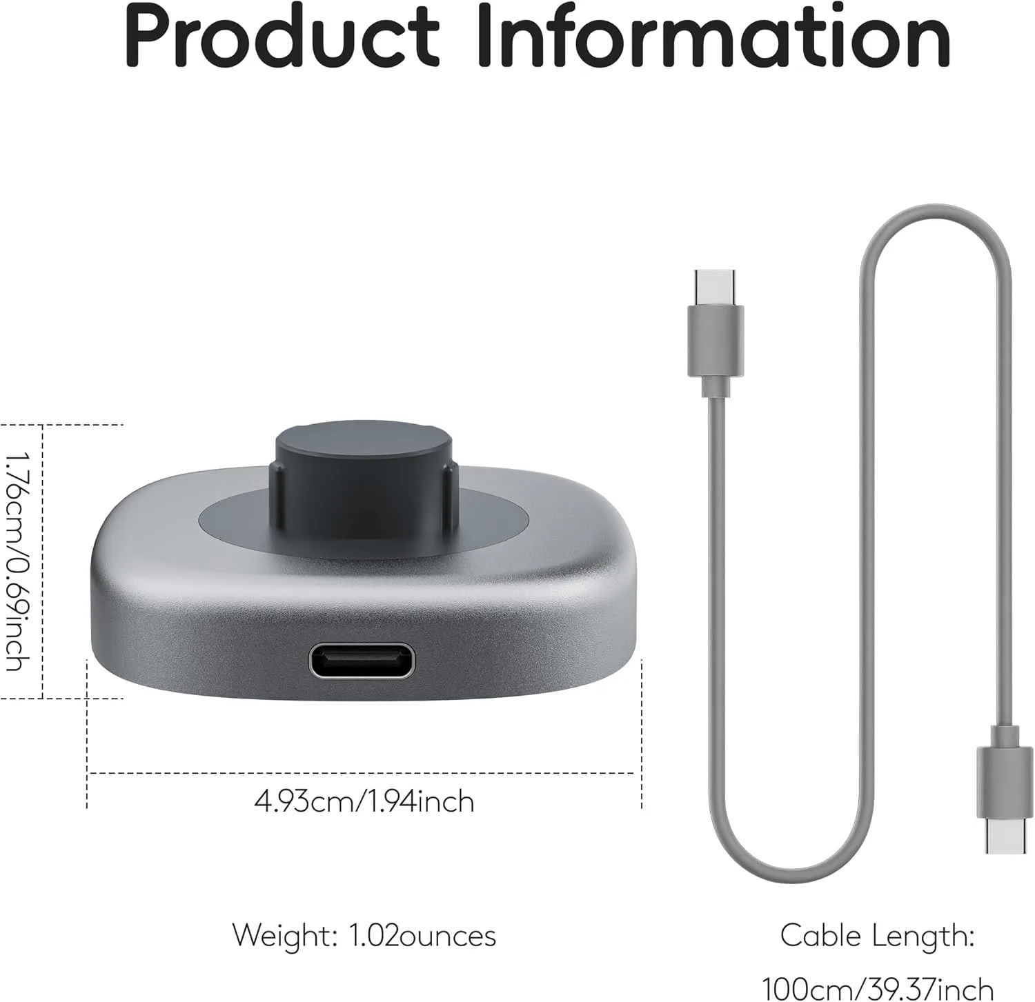 Smart Ring Charger for Ou-ra Ring 4 with TypeC-C (Size 09)