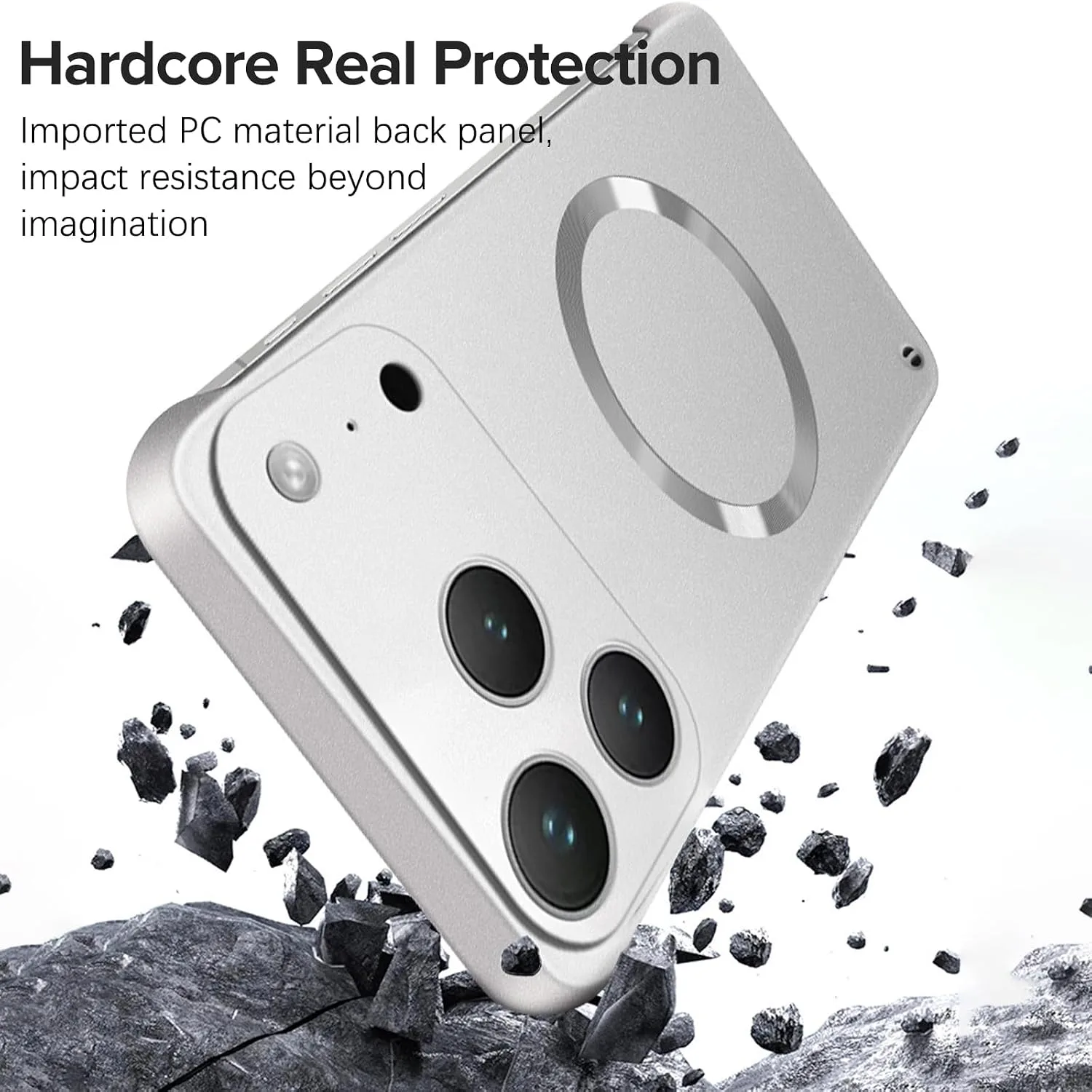 Case for iPhone 18 Pro Max, Magnetic Case Compatible with Mag-Safe Silver