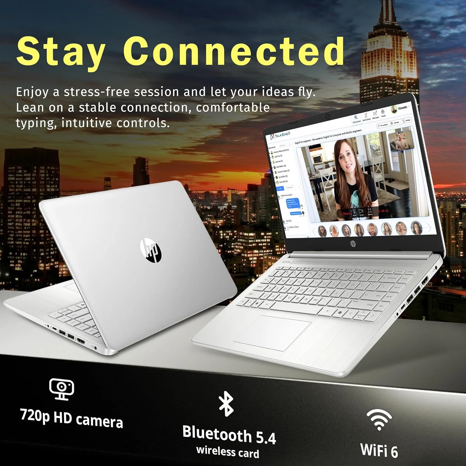 HP Stream 14" HD Laptop, Intel Processor N150, 4GB RAM, 128GB UFS, Intel Graphics, Webcam, Wi-Fi 6, Copilot, Fast Charge, Windows 11, Silver (Renewed)