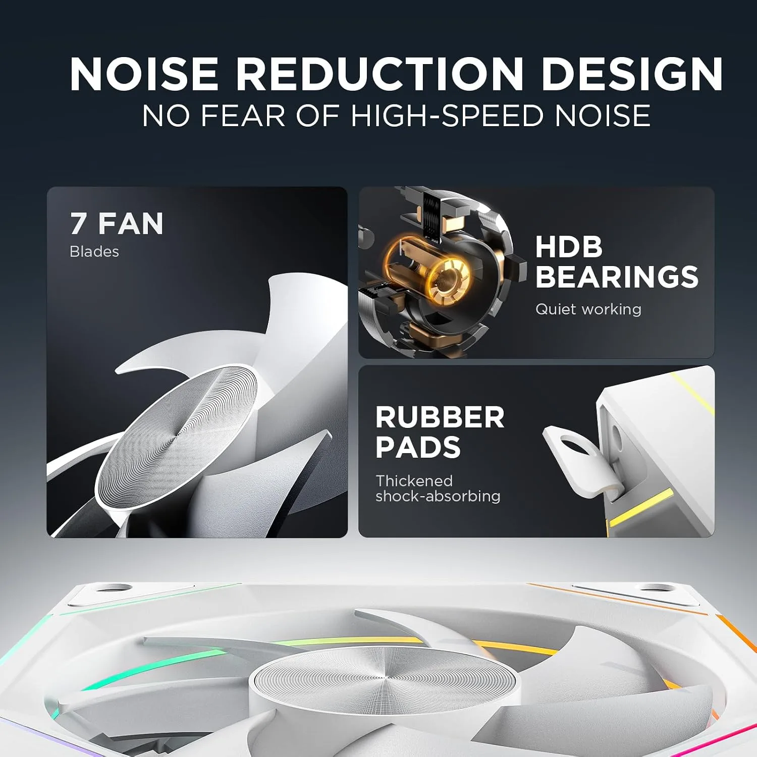 AsiaHorse AMICIPro 120mm ARGB PC Fans,Ultra-Quiet Operation <30dB, 1800 RPM HDB Bearings, 12 LED Lights, Aura SYNC Compatible for Enhanced Cooling and Visuals (Non-Illuminated Blade)