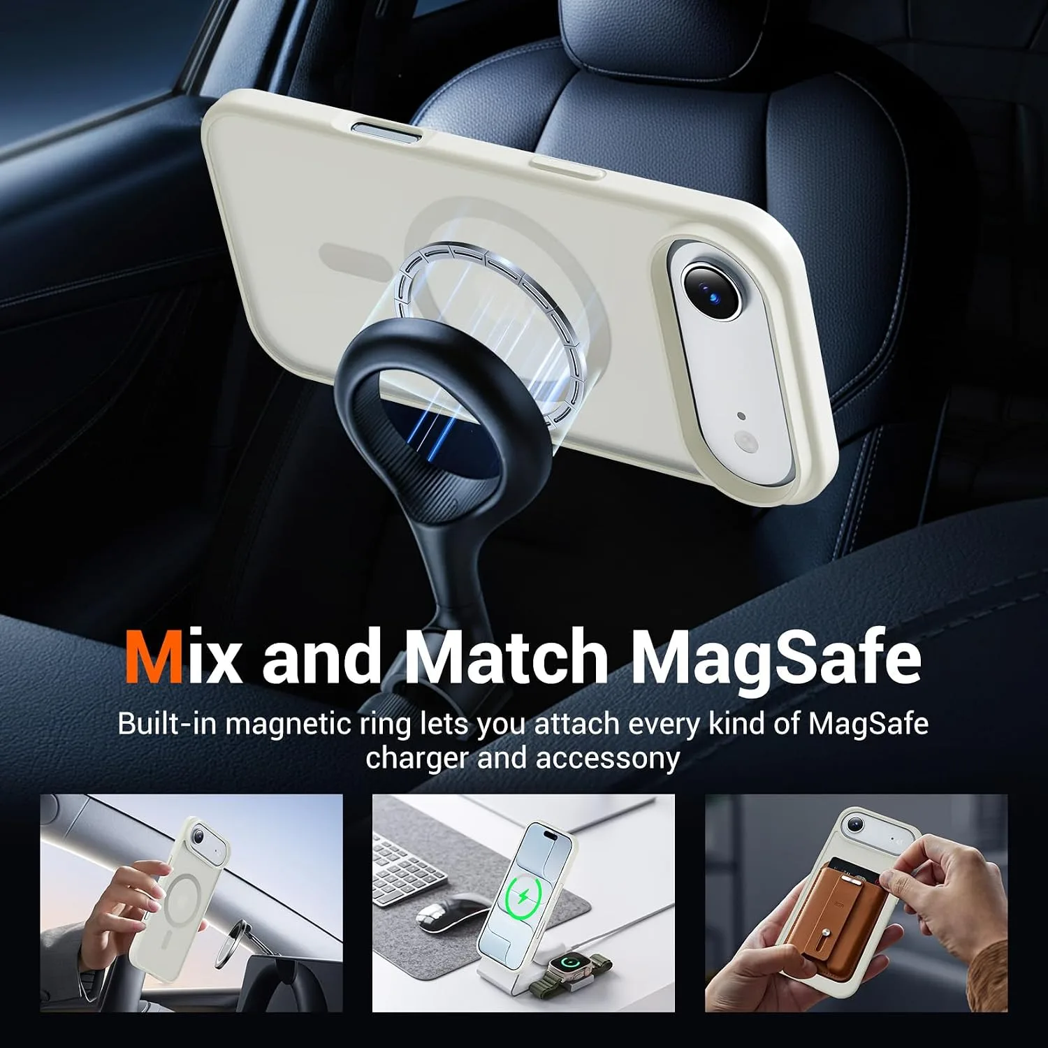 Temdan for iPhone AIR Case with Screen Protector Antique White