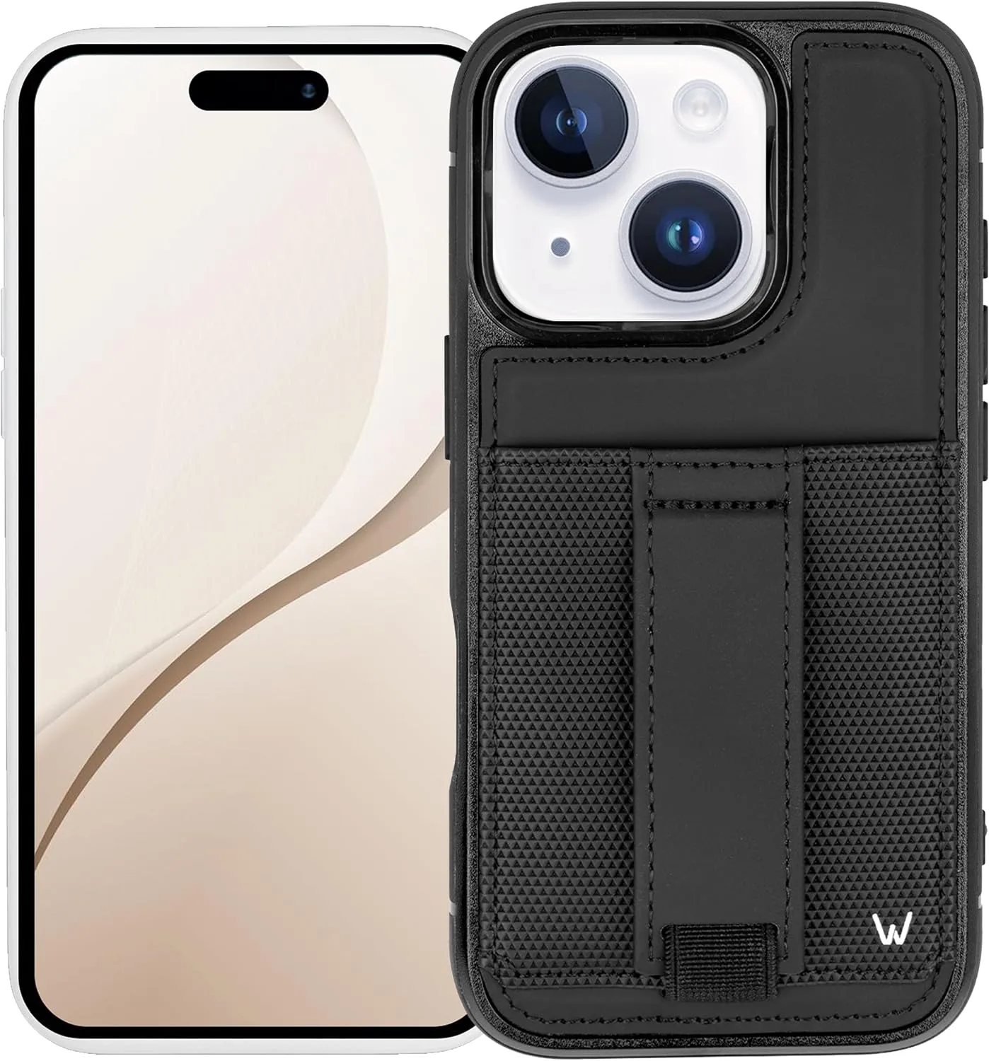 Walli Cases Wallet Phone Case for iPhone 15, Card Holder Kickstand