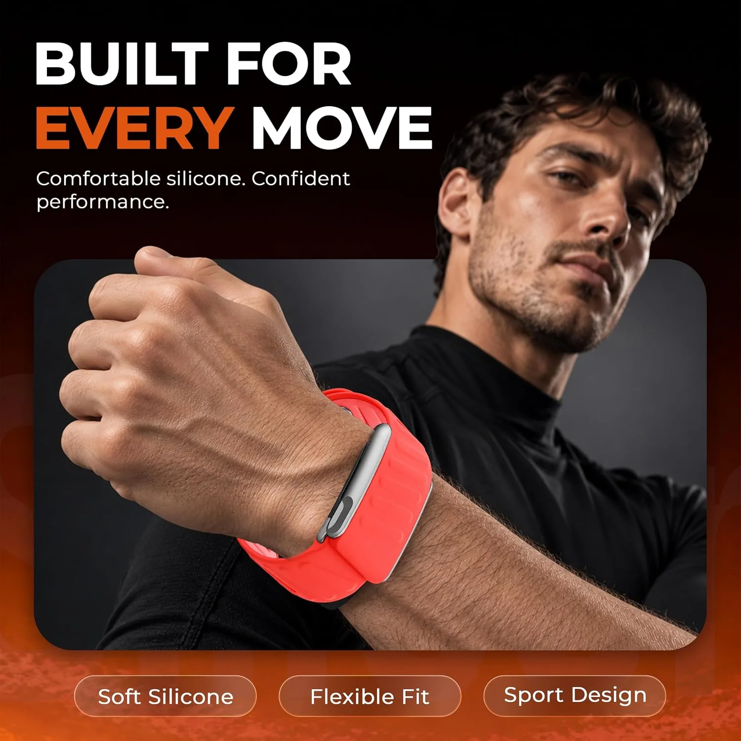 DADO Silicone Sport Replacement Band Compatible with WHOOP 5.0, One, Peak, and Life Fitness Tracker – Breathable, Durable & Comfortable | Not for Whoop Gen 4