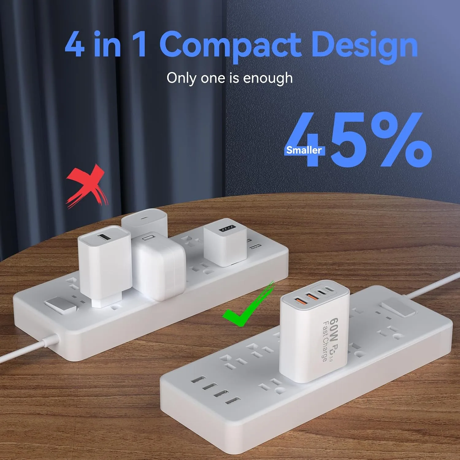 USB C Wall Charger Block, 60W USB Type C iPhone Charger Fast Charging Block