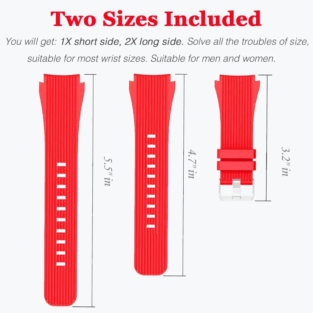 HSWAI Compatible with Samsung Galaxy Watch 46mm Bands/Gear S3 Frontier, Classic Watch Bands/Galaxy Watch 3 Bands 45mm, 22mm Soft Silicone Bands Bracelet Sports Strap for Men & Women.