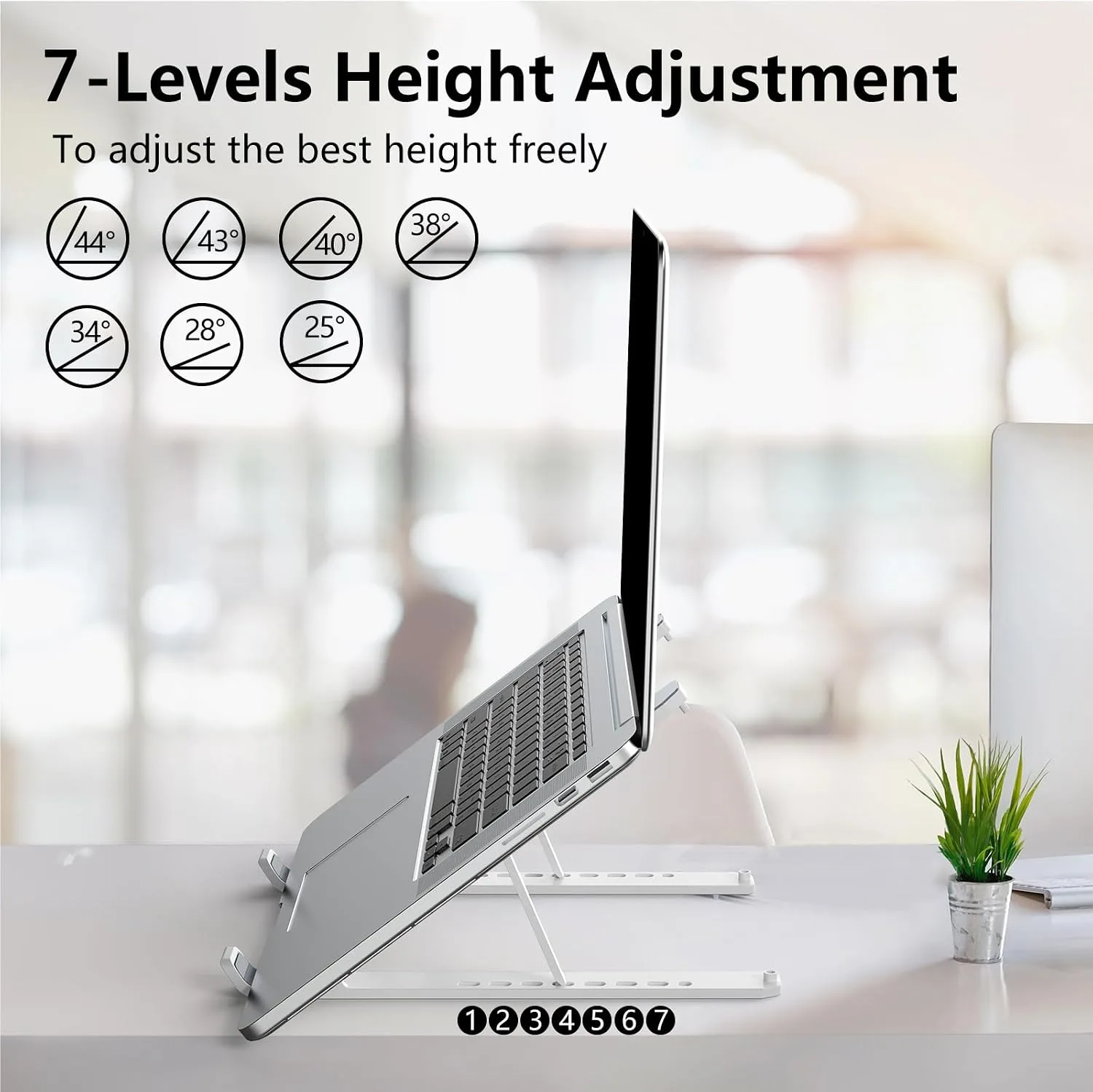 Tonmom Laptop Stand for Desk, Adjustable Laptop Riser, White