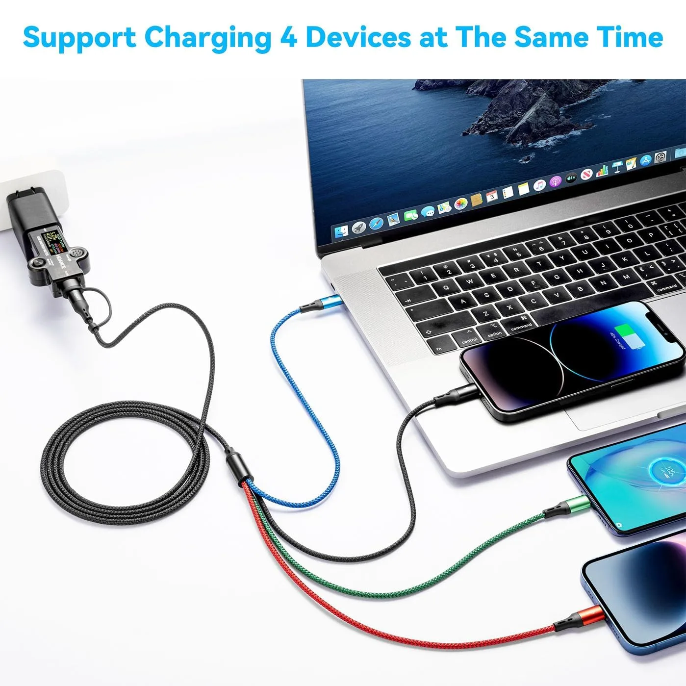 Multi Charging Cable 4 in 1 USB C Multiple Fast Charger Cable 4ft