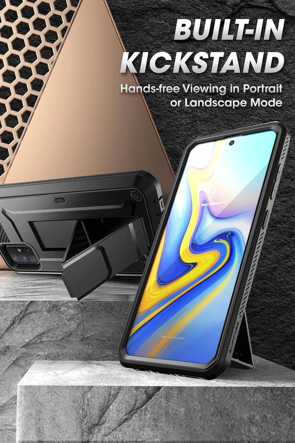 SUPCASE for Samsung Galaxy A71 5G Case with Built-in Kickstand, Black