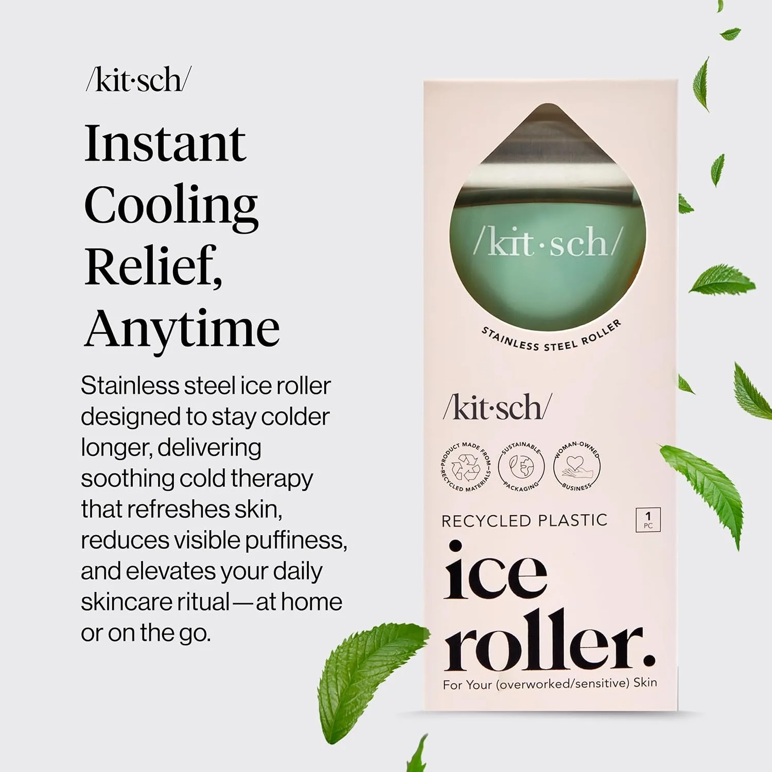 Kitsch Ice Roller for Face – Cooling Face Rollers for Women & Men - Mint