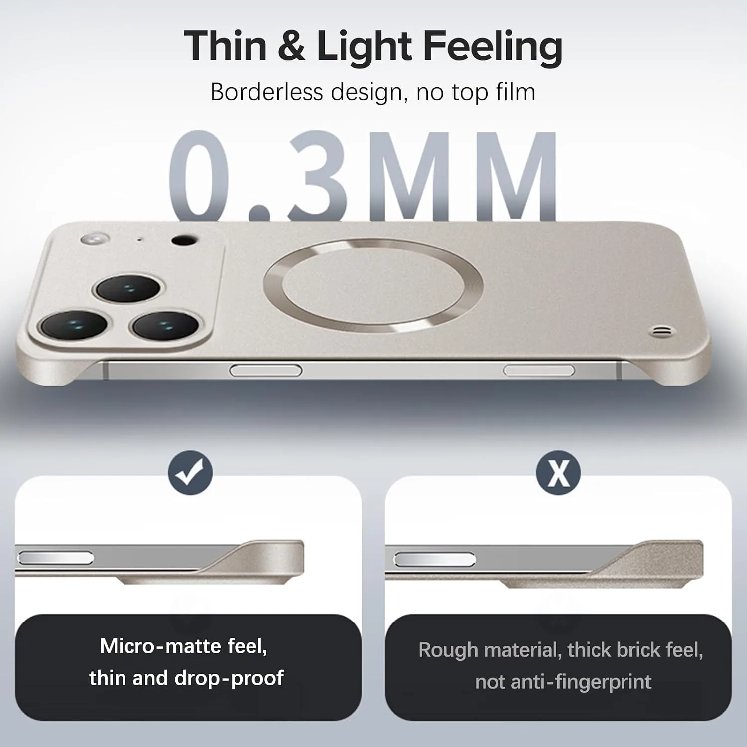 Case for iPhone 18 Pro Max, Magnetic Case Compatible with Mag-Safe Gold
