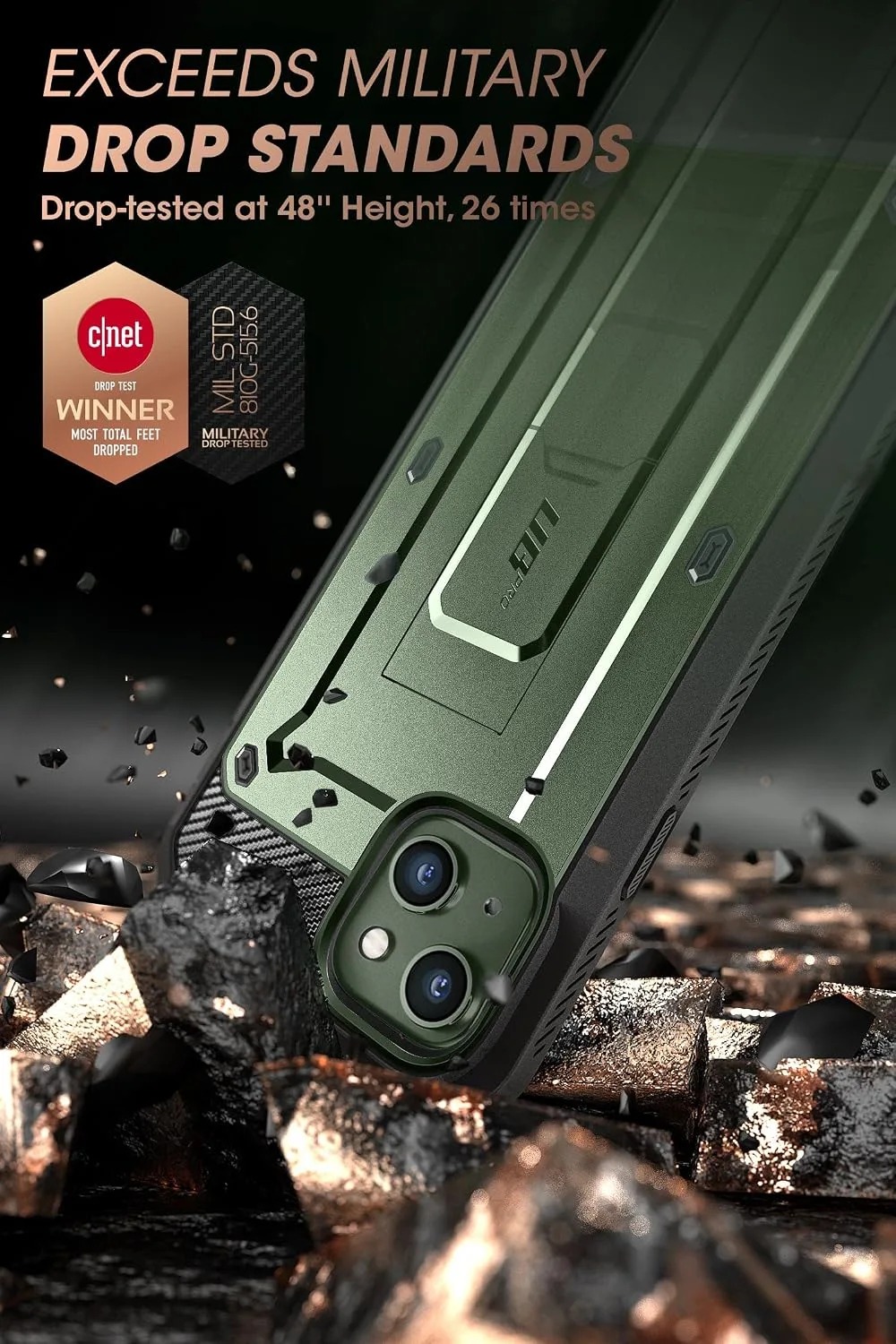 SUPCASE for iPhone 13 Case (6.1 inch) with Screen Protector, Guldan