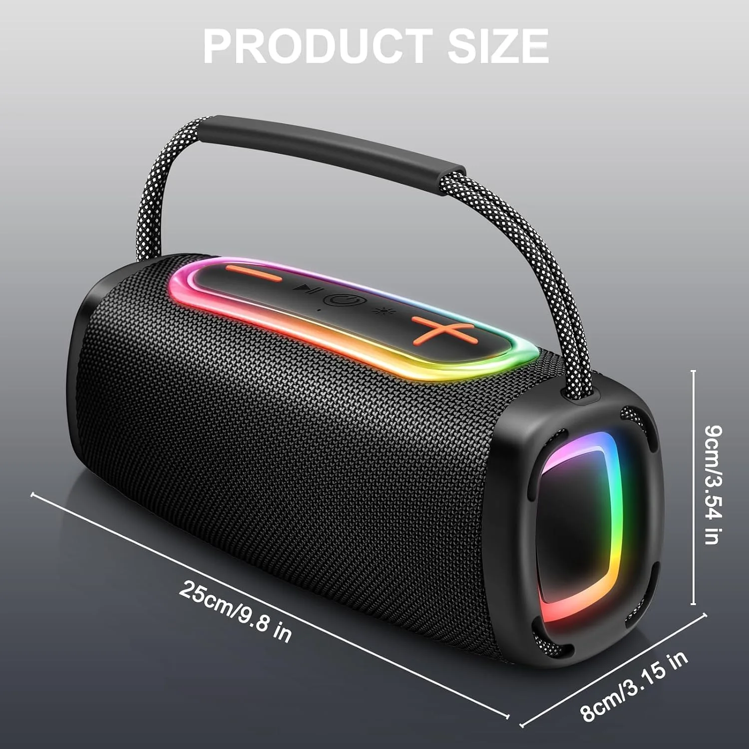 Donerton 2026 Outdoor Bluetooth BT5.4 Speaker: 75W Loud Sound, IPX7 Waterproof with 40H Playtime, Bass, TWS, 6000mAh Portable Wireless Speakers with RBG Light Show for House, Party, Projector, Beach