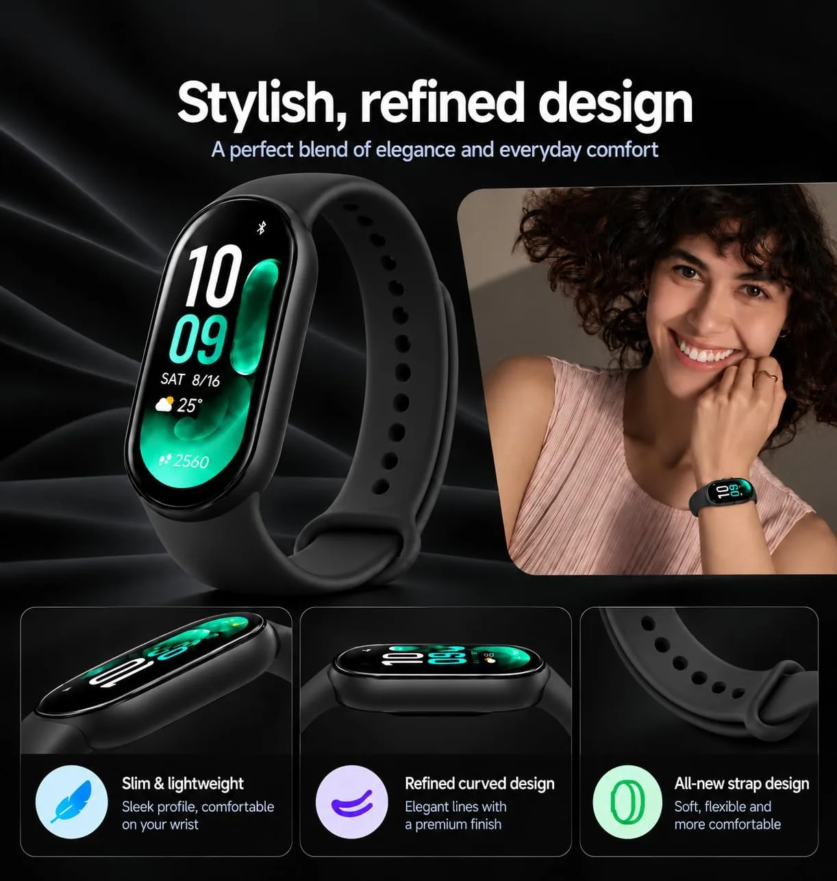 Xiaomi Smart Band 11 (2026) Fitness Tracker Black, 1.72" AMOLED Screen, 5ATM Waterproof, Heart Rate & SpO2Monitor, Sleep HRV, 150+ Sports Modes, 21-Day Battery, Android & iOS Compatible