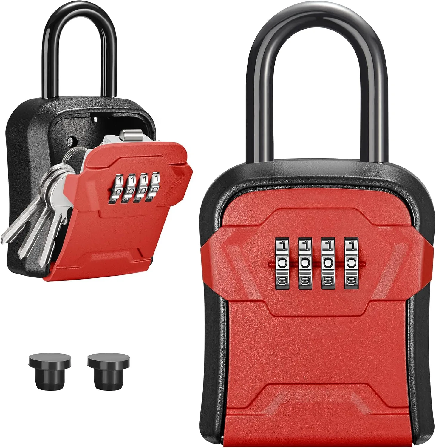 Puroma Key Lock Box for House Keys Combination Lockbox with Code, 1 Red
