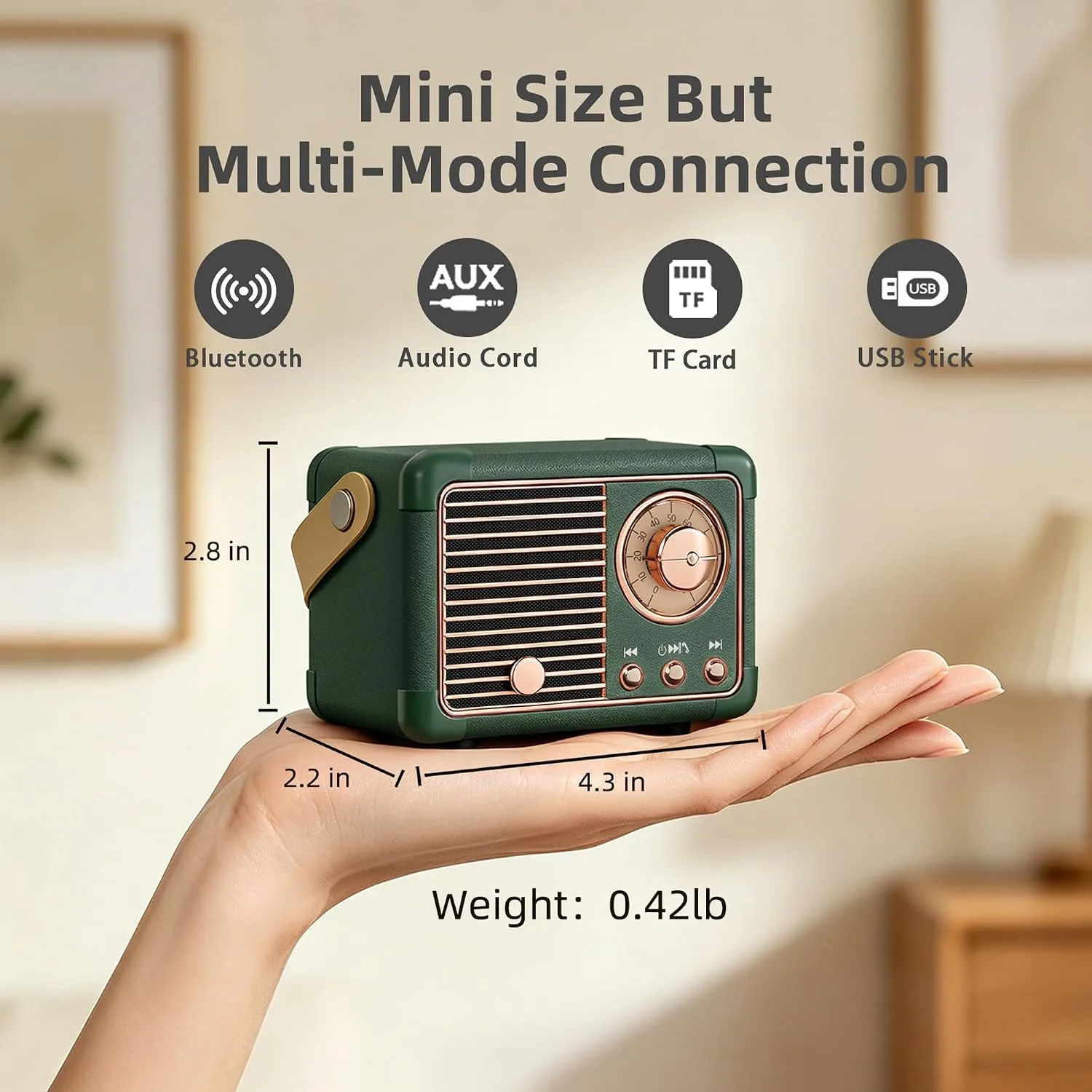 Baolira Retro Bluetooth Speaker, Office Decor for Women, Gifts for Teens