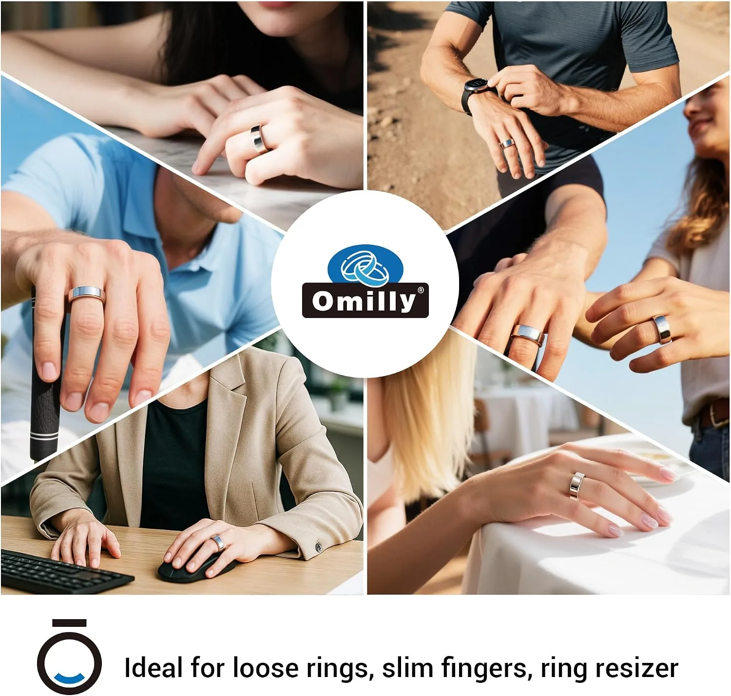 Smart Ring Size Adjuster - 120Pcs Invisible Fit for Oura 4/3, Galaxy Ring, Ultra Human AIR, RingConn 2/1, Amazfit Helio - Loose Ring Sizing Kit (Transparent)