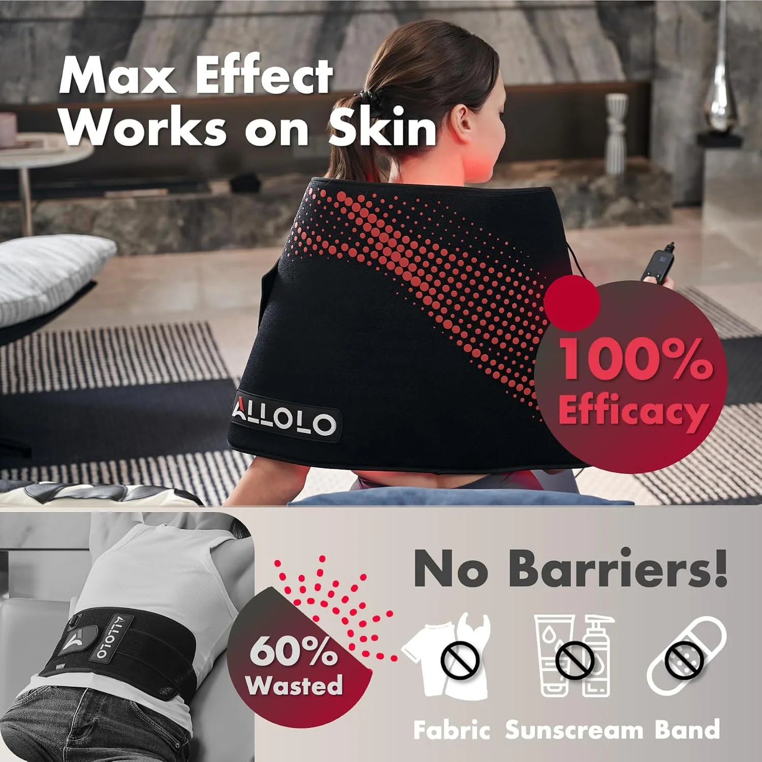 ALLOLO Red Light Therapy for Body, 3 in 1 LEDs Red Light Therapy Belt