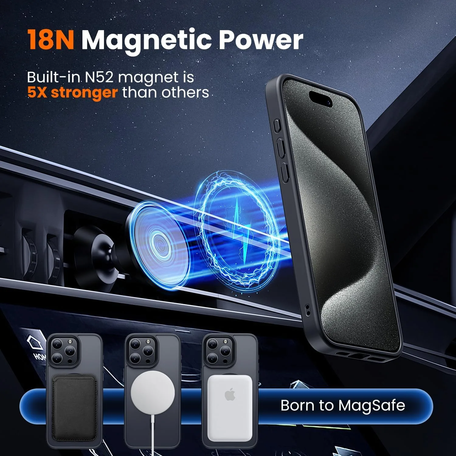 toushion 3 in 1 for iPhone 15 Pro Max Case Matte Black