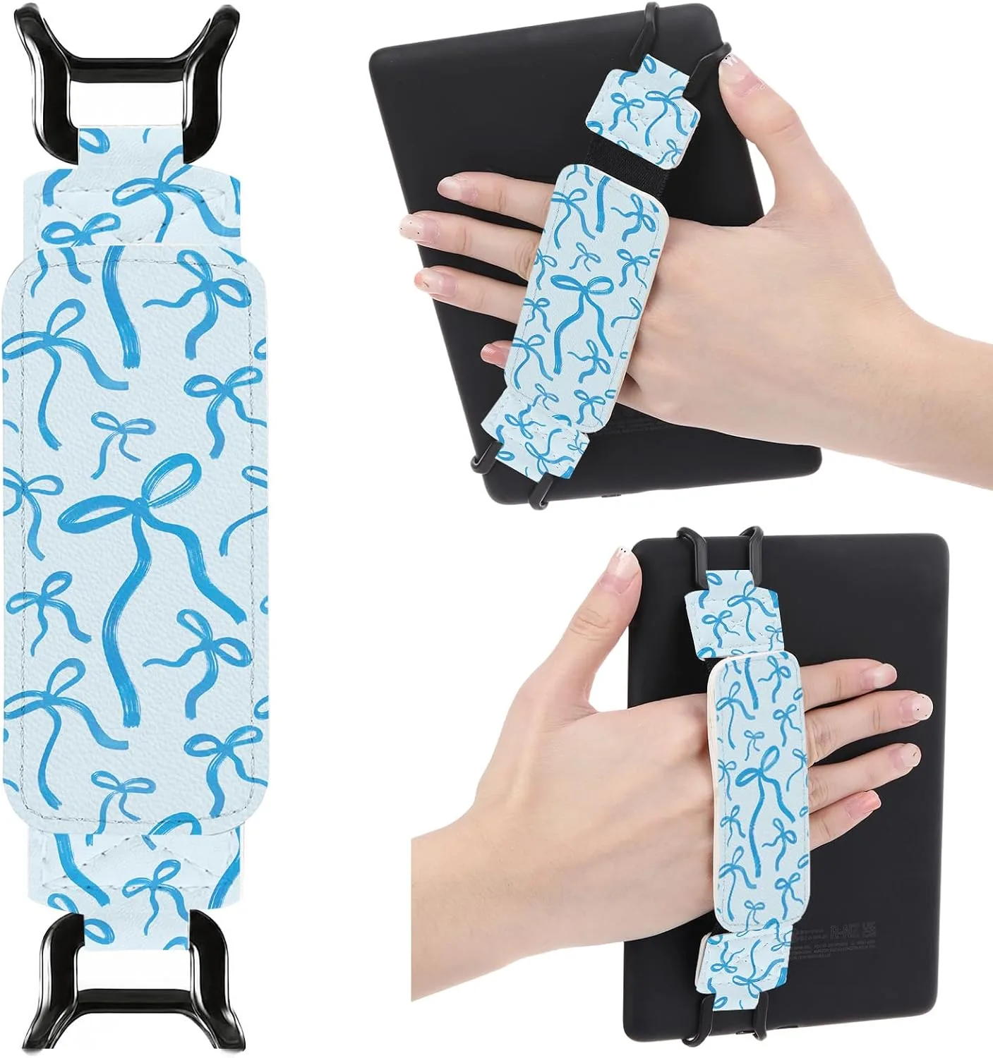Hand Strap for Kindle Blue Bow Finger Grip