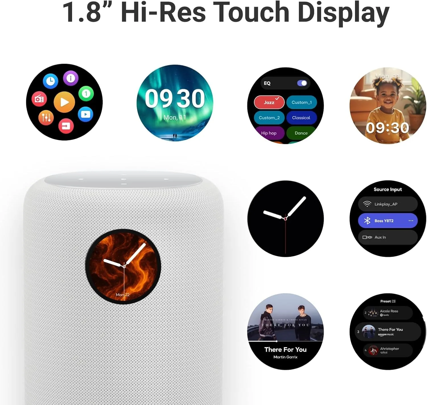 WiiM Sound Smart Speaker with Hi-Res Audio, WiFi and Touchscreen, White