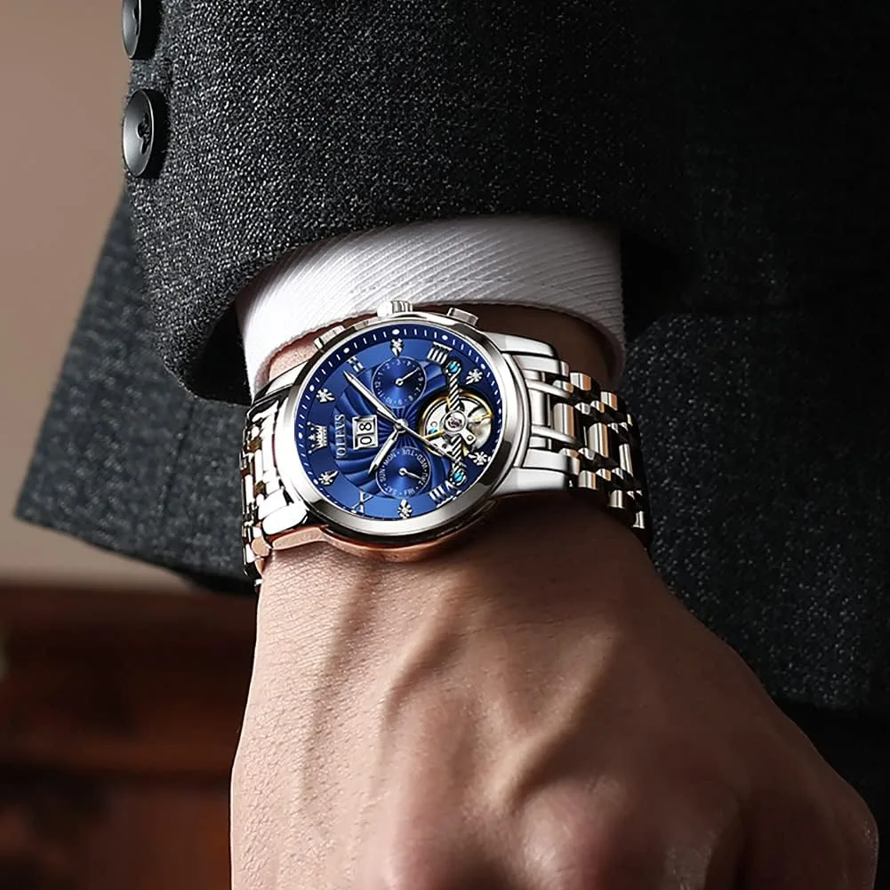 OLEVS Automatic Gold Watches for Men Luxury Classic Stainless Steel