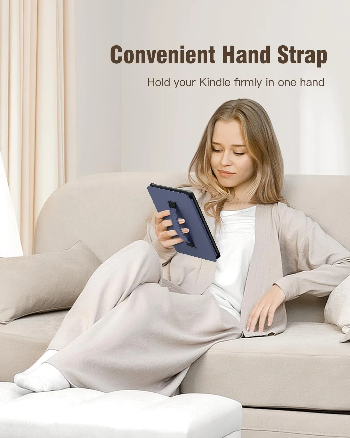 MoKo Case for 7" Ebook Reader(12th Gen 2024) and E-Reader, Blue Leaf Flower