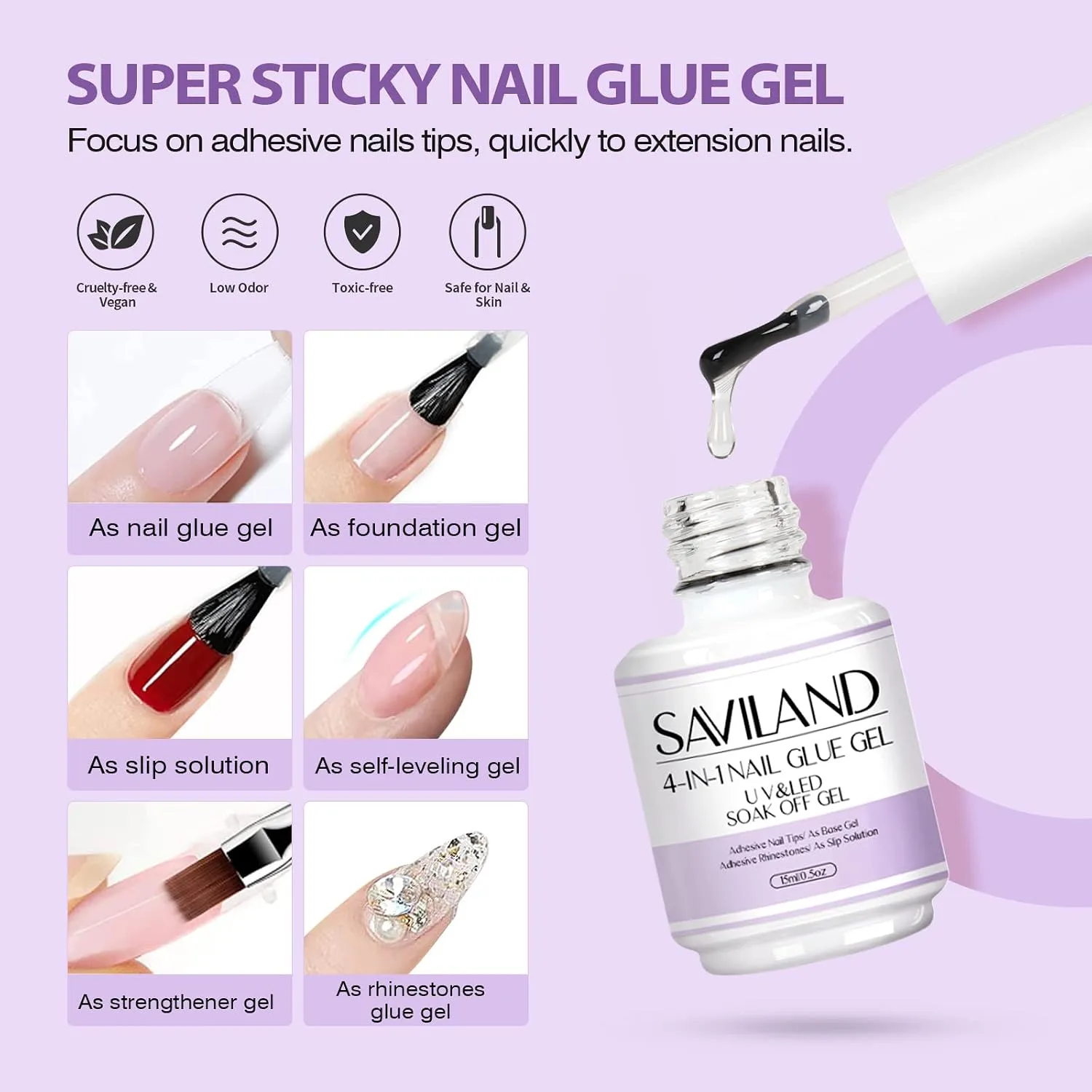SAVILAND Long Coffin Soft Gel Nail Tips Kit, 500 PCS, Drill and U V Lamp