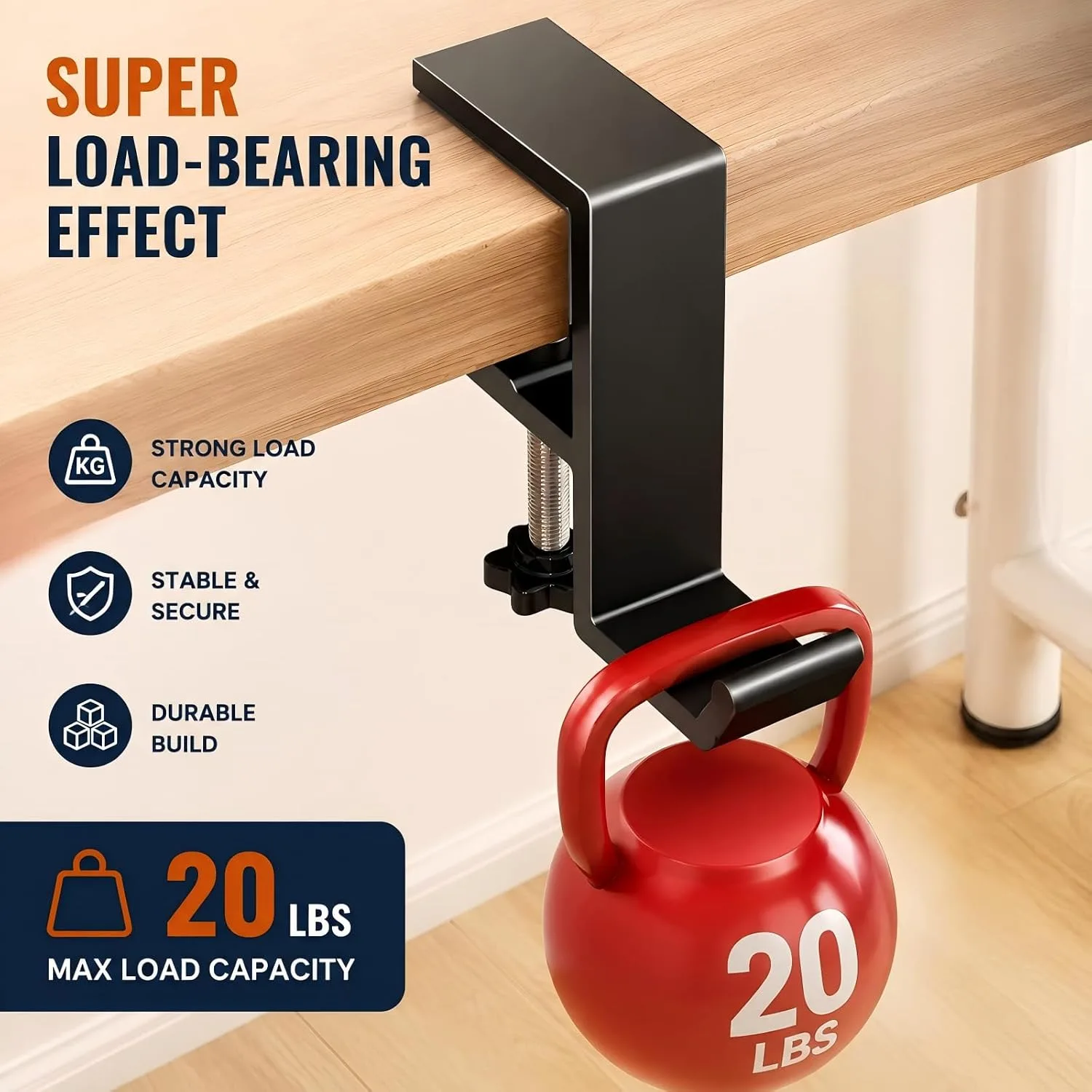 JAKO Headphone Stand - Aluminum Alloy Headphone Holder, Under Headset Stand for Desk Fit for PC Gaming Headset Hanger Hook Suitable for Office, Computer, Student Class Desk, Handmade Creator Table