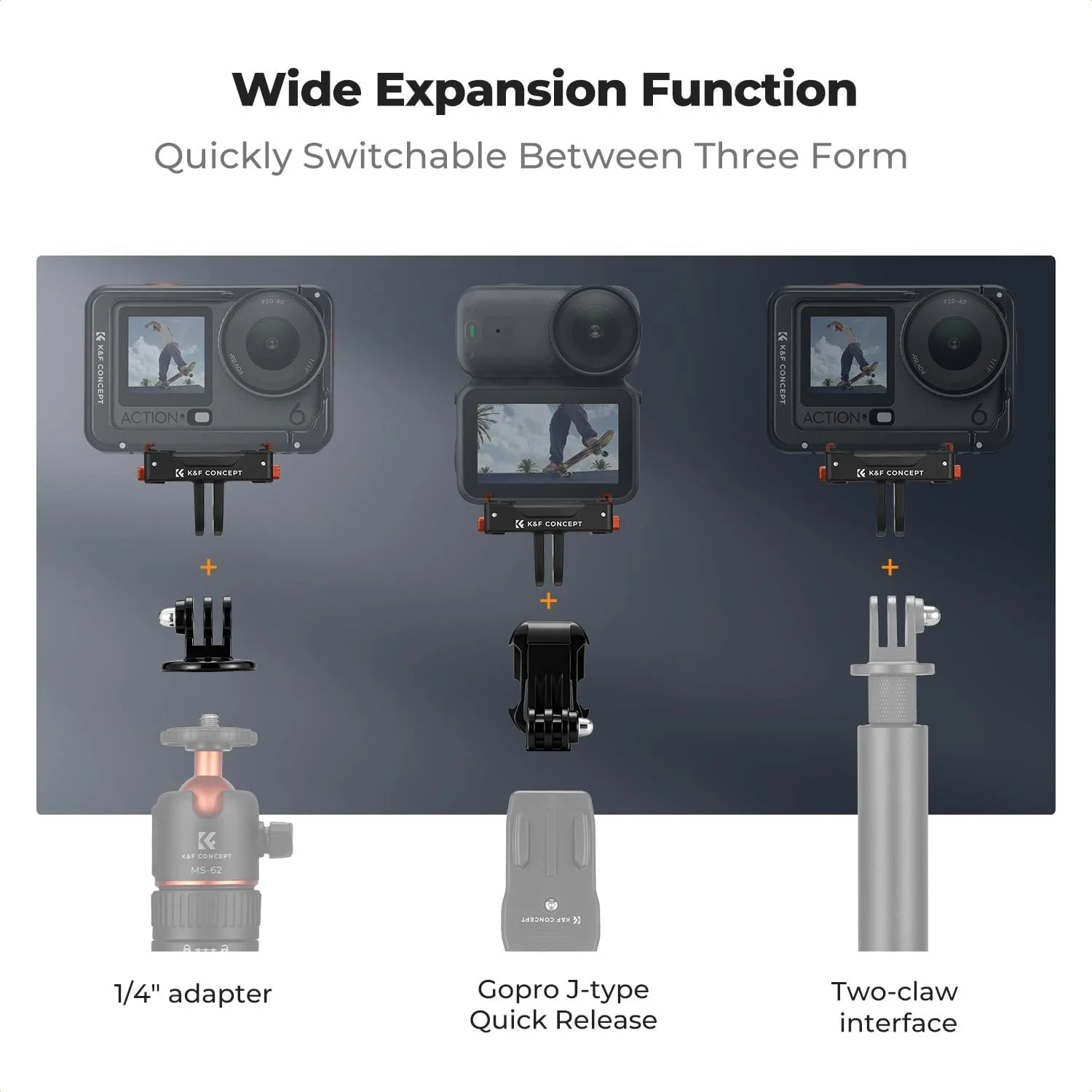 K&F CONCEPT Magnetic Quick Release Adapter Mount for DJI Osmo Action 5 Pro