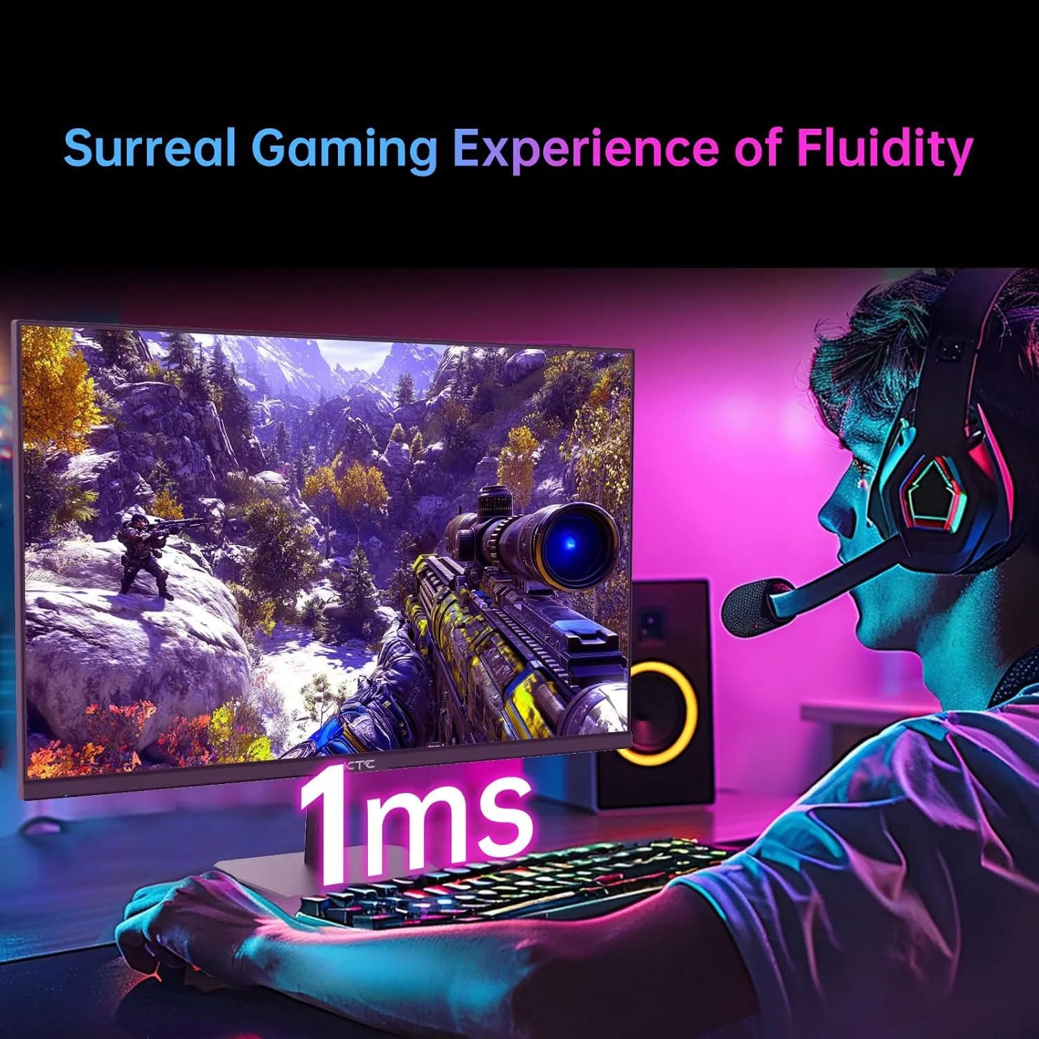 KTC 24 Inch 180Hz/190Hz FHD Gaming Monitor, Fast IPS, Freesync, H24F8