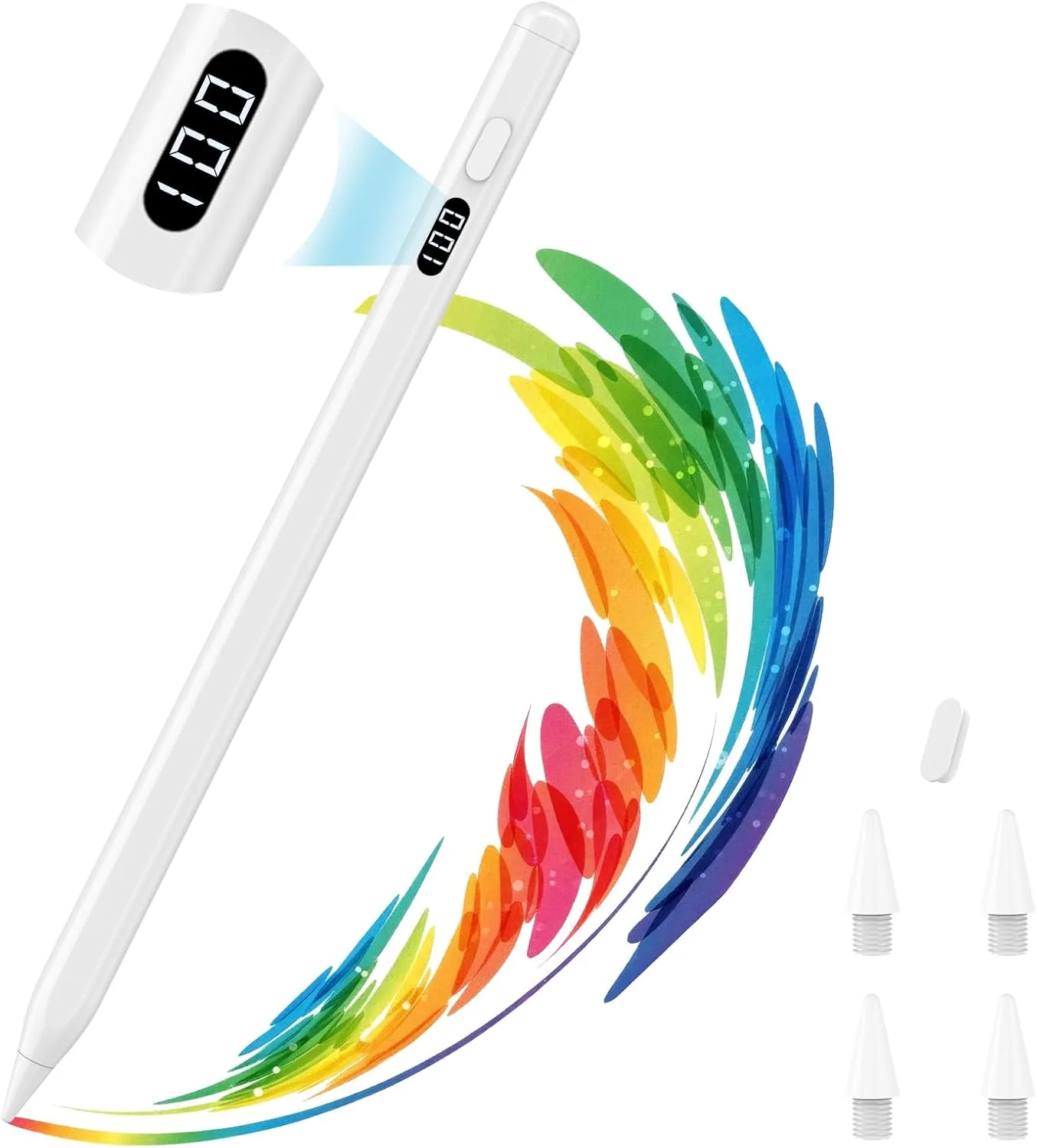 Lápiz Stylus MoKo para iPad 2018-2026 con carga USB-C y pantalla LED
