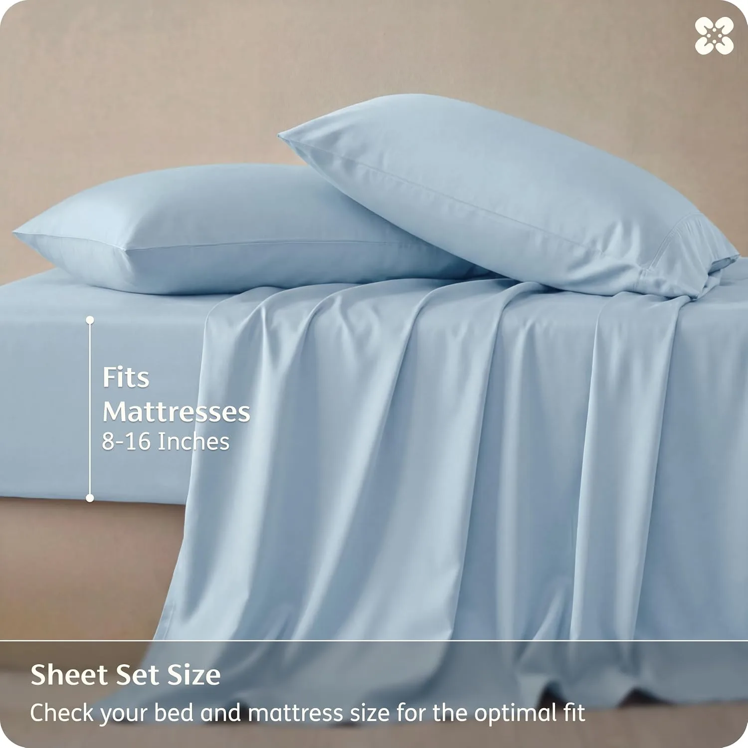 Bedsure PureWoven 100% Rayon Derived from Bamboo, Full Size Sheets, 4 PCS