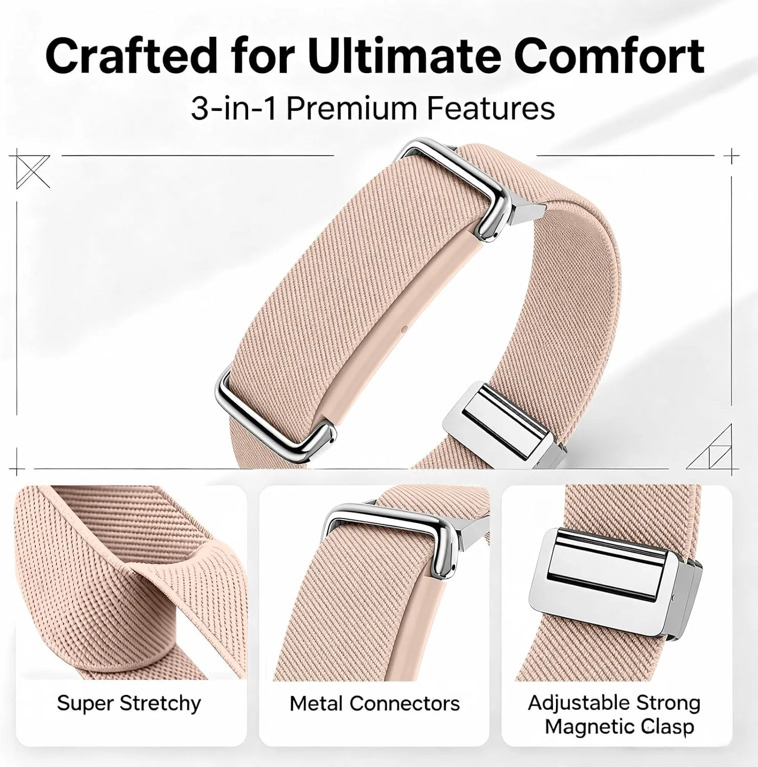 Magnetic Sport Nylon Band Compatible with Google Fitbit Air Active Band