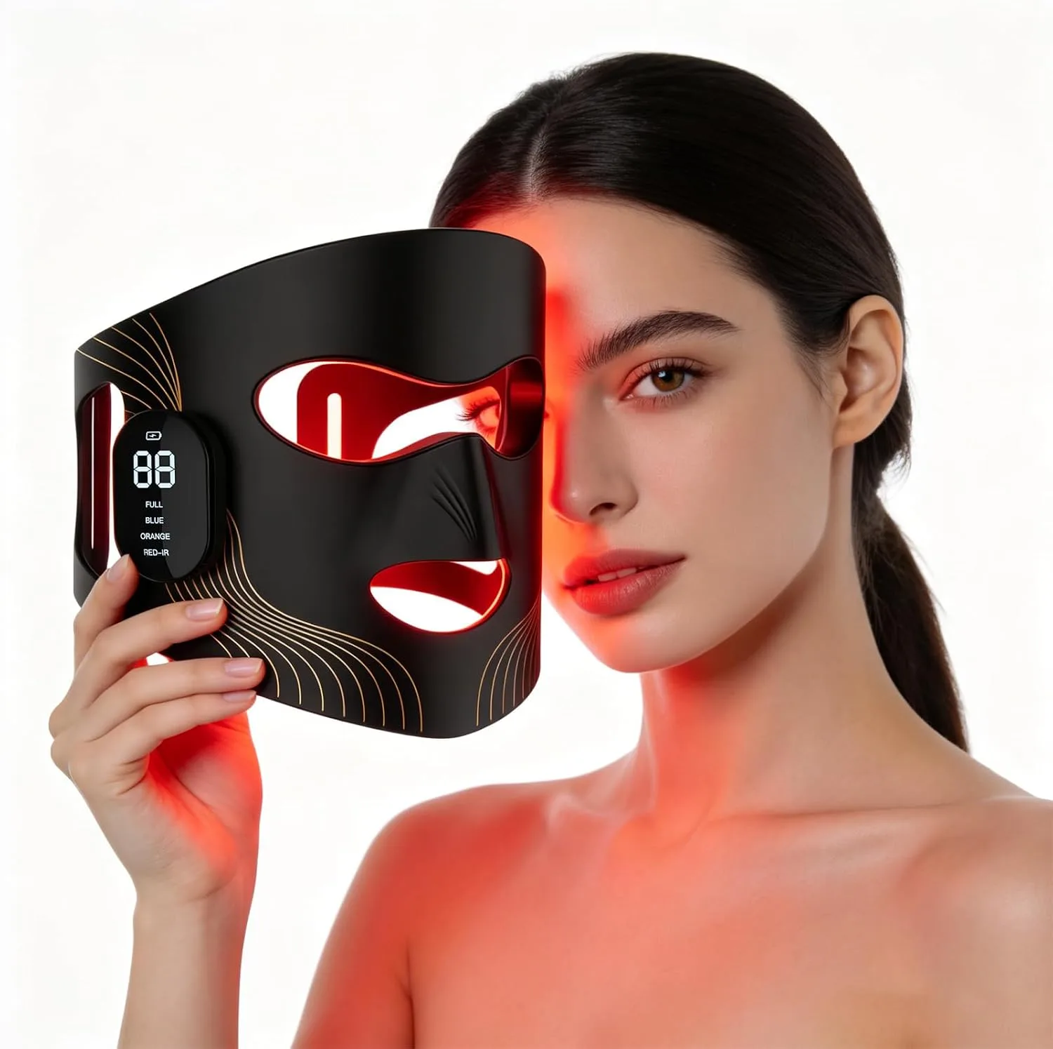 FSA, HSA Eligible Wireless Red Light Therapy Mask, 400 LEDs Light Therapy Device for Face, Red Light Therapy Mask with 850nm Near Infrared