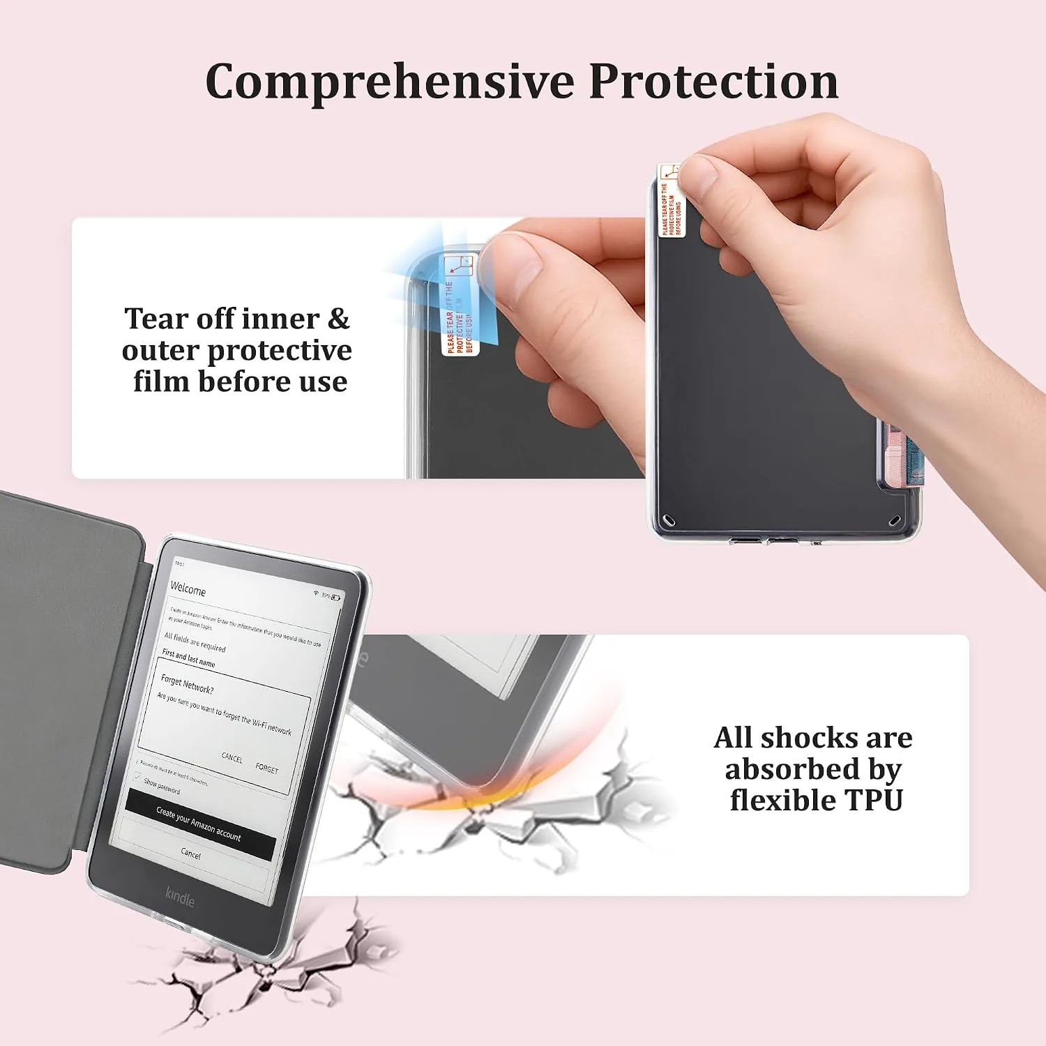 Clear Case for 7'' Kindle Paperwhite 12th Gen 2024 & Colorsoft