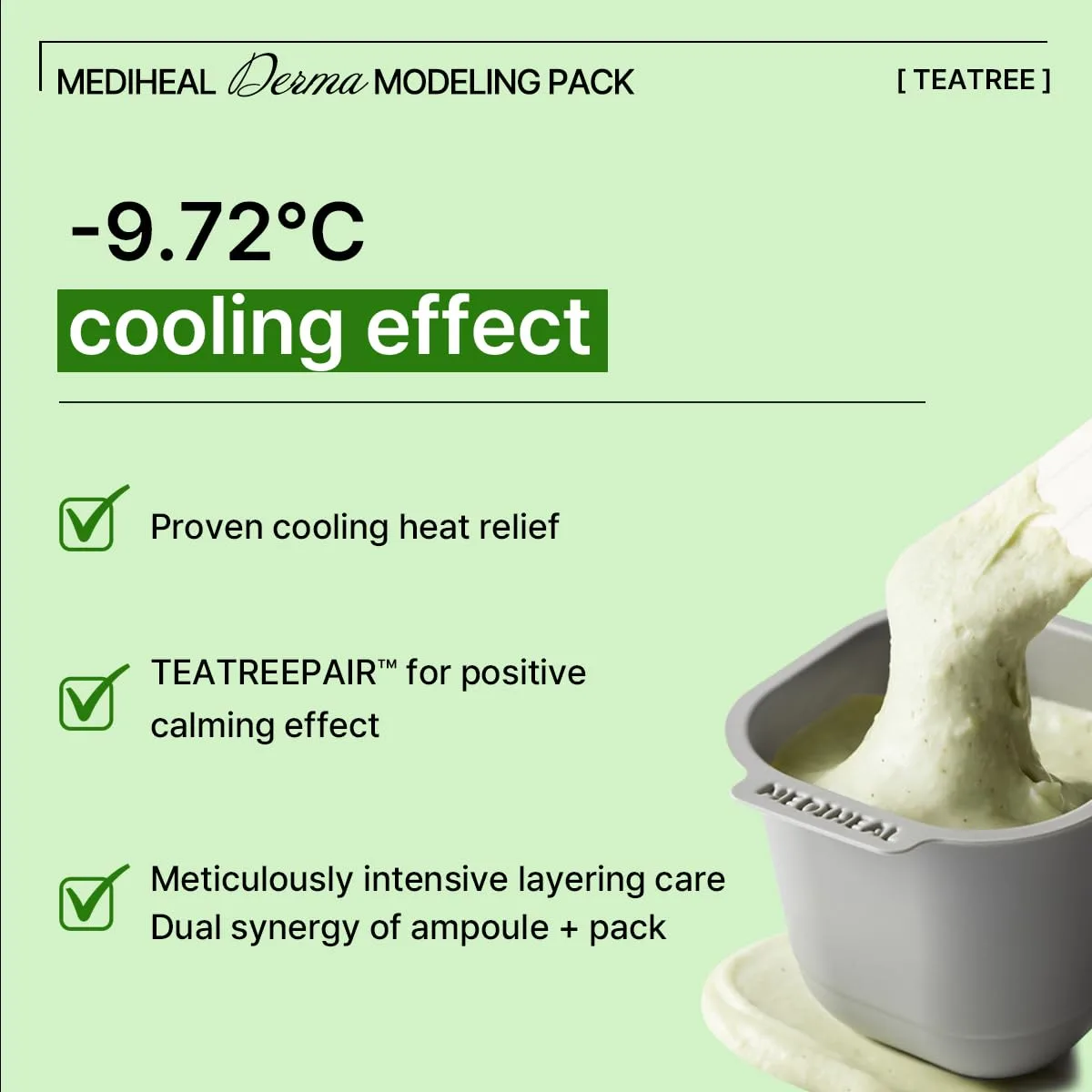MEDIHEAL Teatree Derma Modeling Pack (Pack of 1), Rapid Cooling