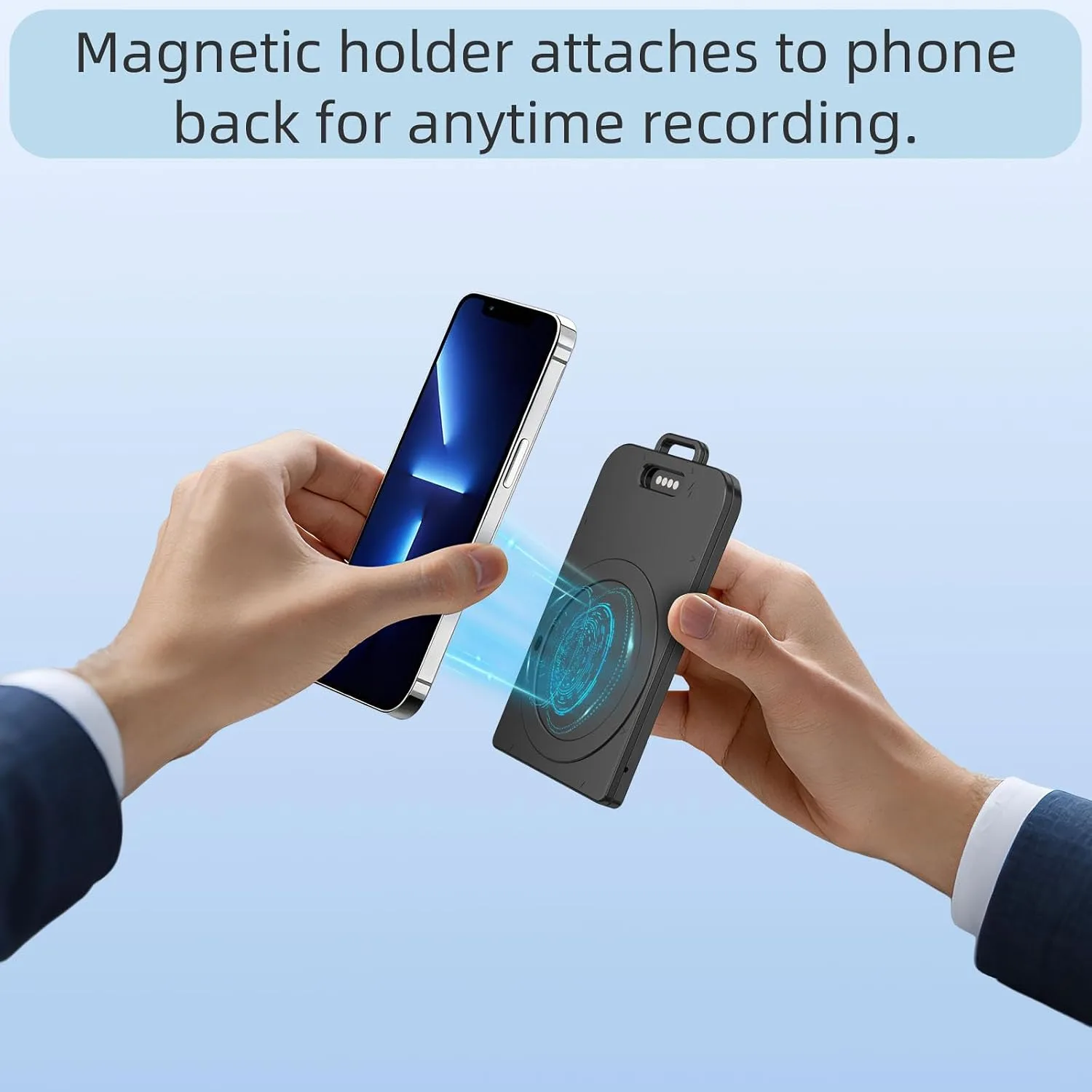 Magnetic PC Card Holder for Plaud Note & Note Pro (2025) with Detachable Lanyard, with Carabiner & Opening Tool, Ideal for Work, Office, Travel (Black)
